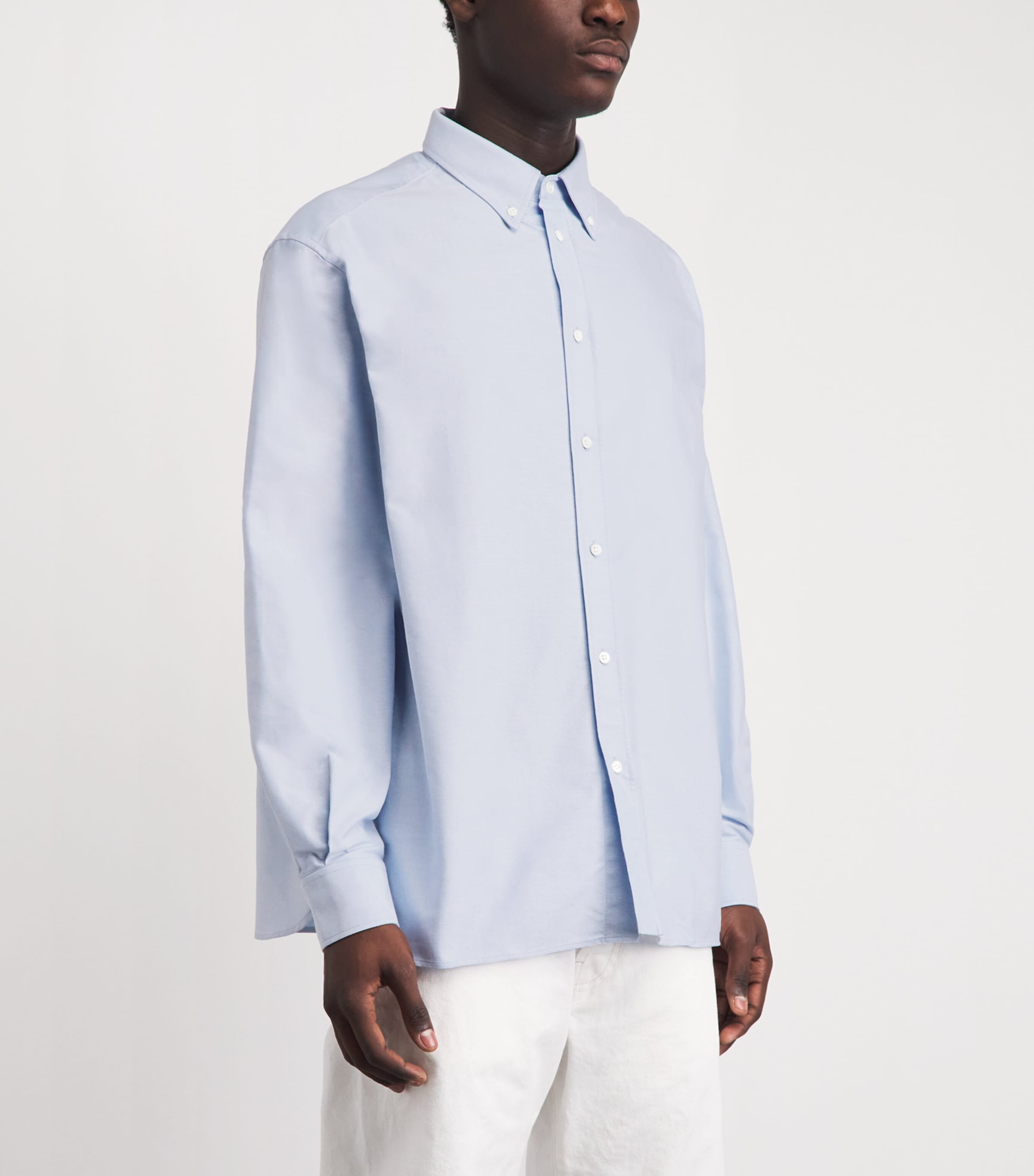 JW Anderson Mens Cotton Oxford Shirt Pale Blue Image 4