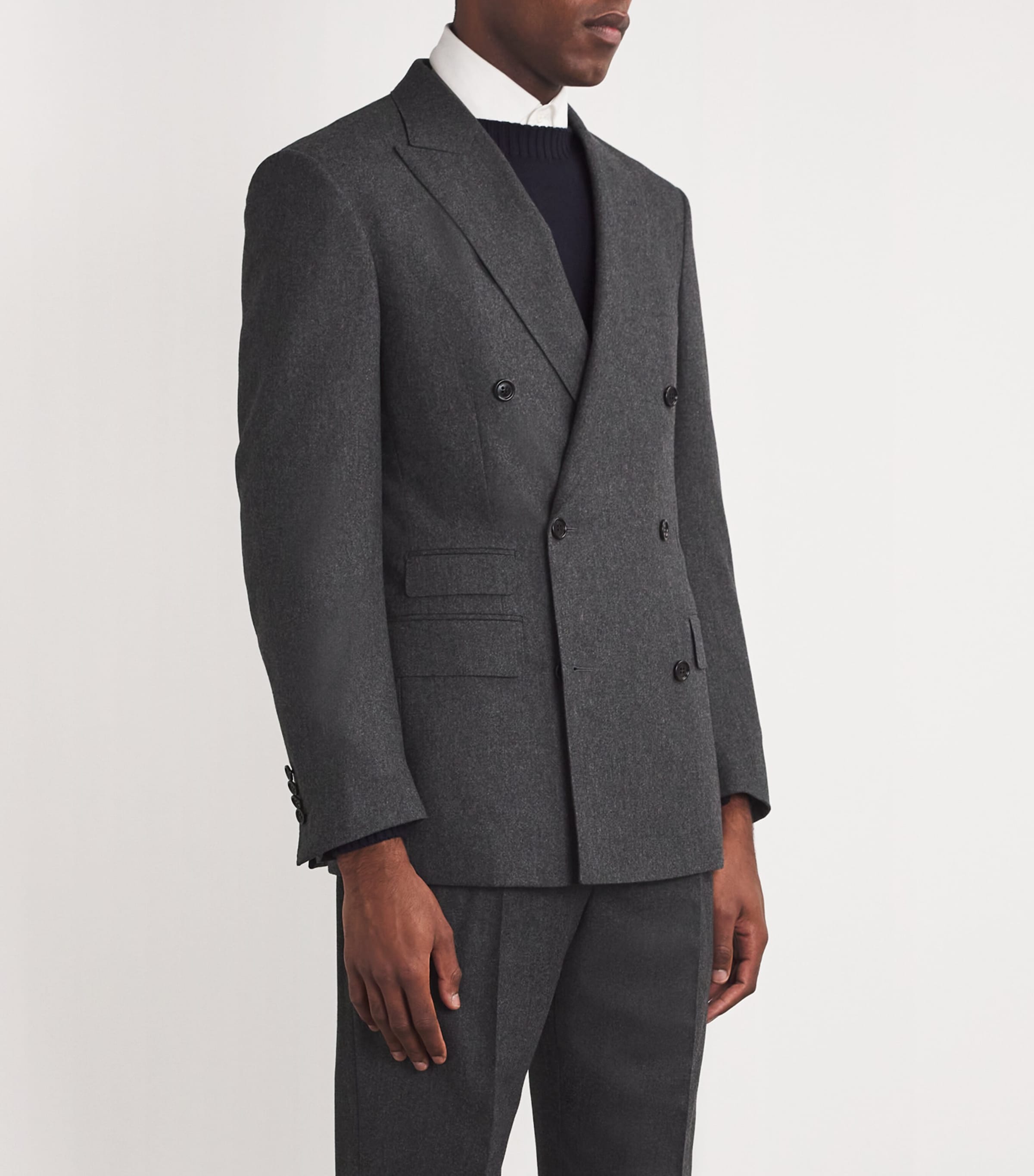 高級 DUNHILL WOOL CASHMERE MOUTON COLLAR COAT ダンヒル ウール