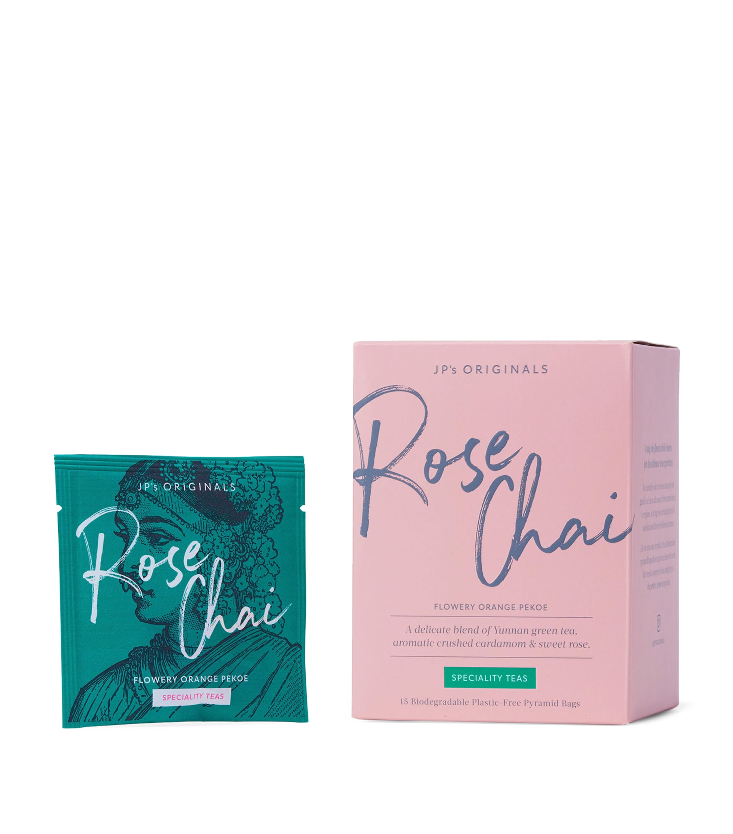 JP's Originals Rose Chai Water-Soluble Tea Pyramids (80g) Image 1