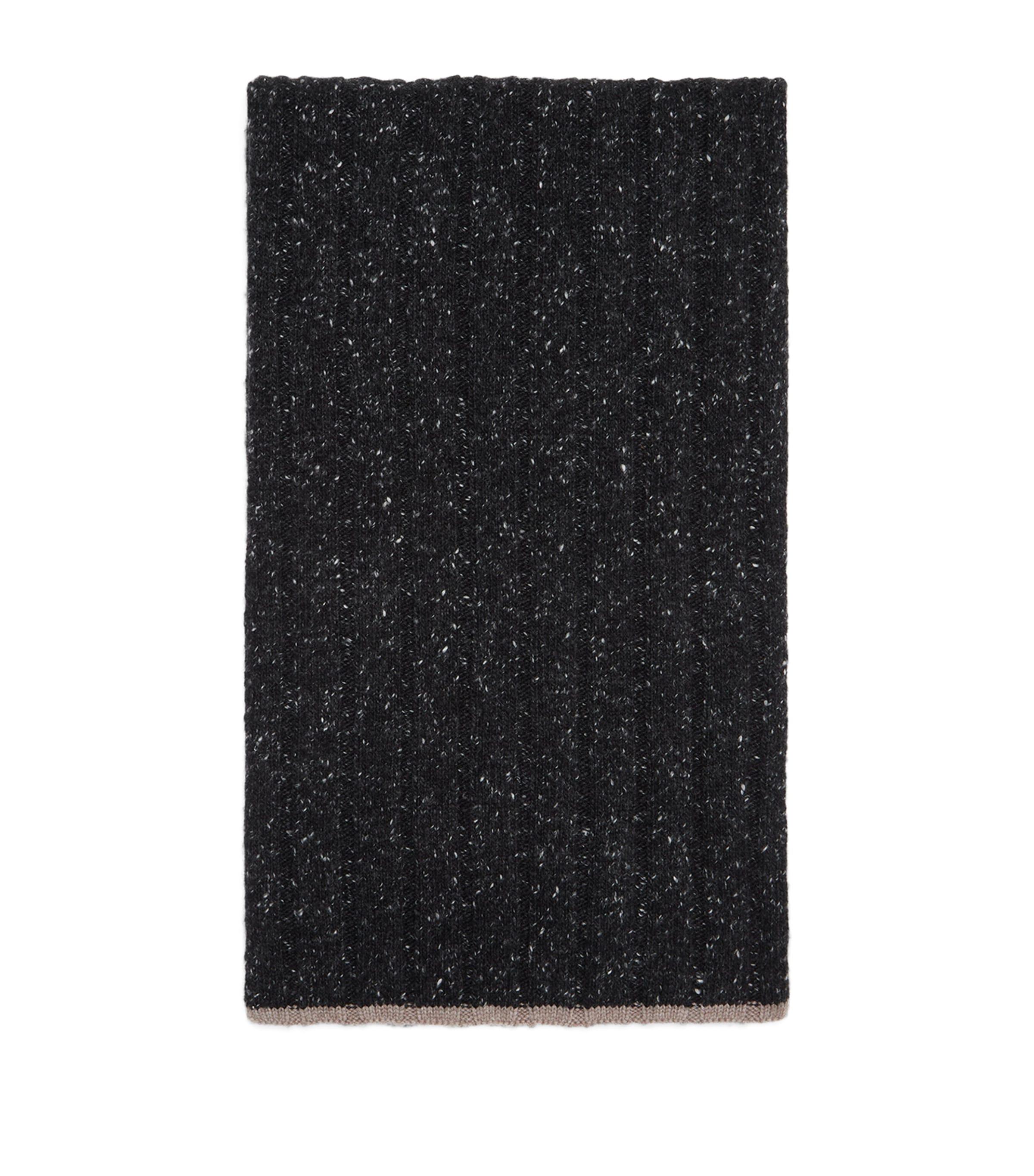 Brunello Cucinelli Cashmere Flecked Rib-knit Scarf In Black