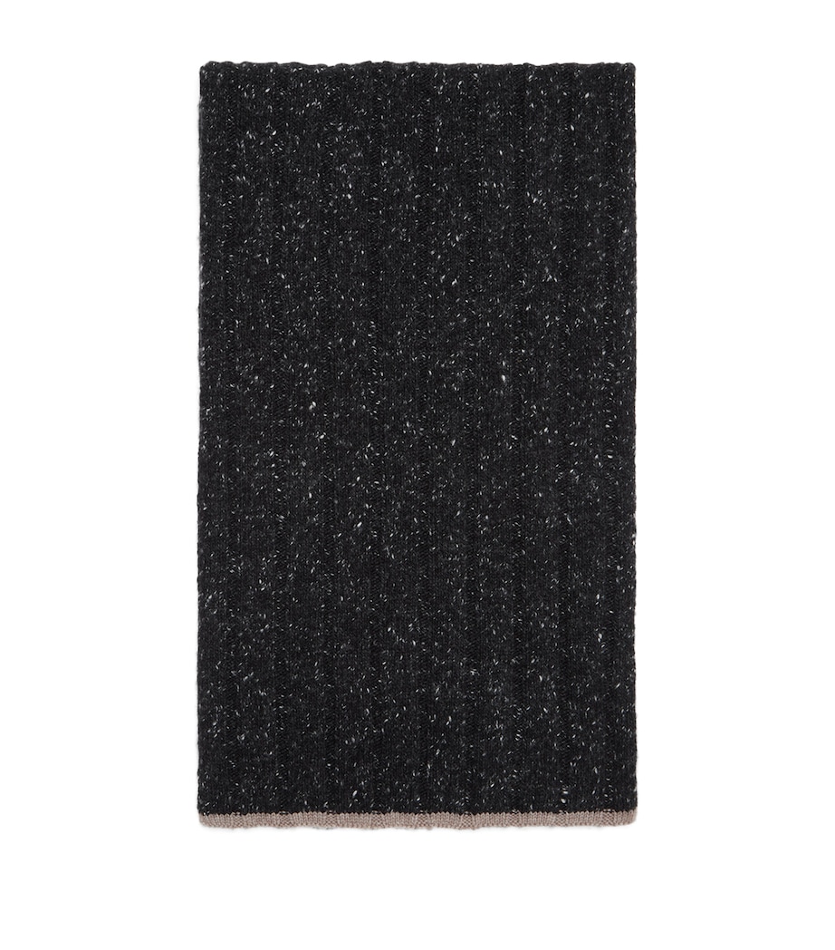 Cashmere Flecked Rib-Knit Scarf CBF68 Image 1