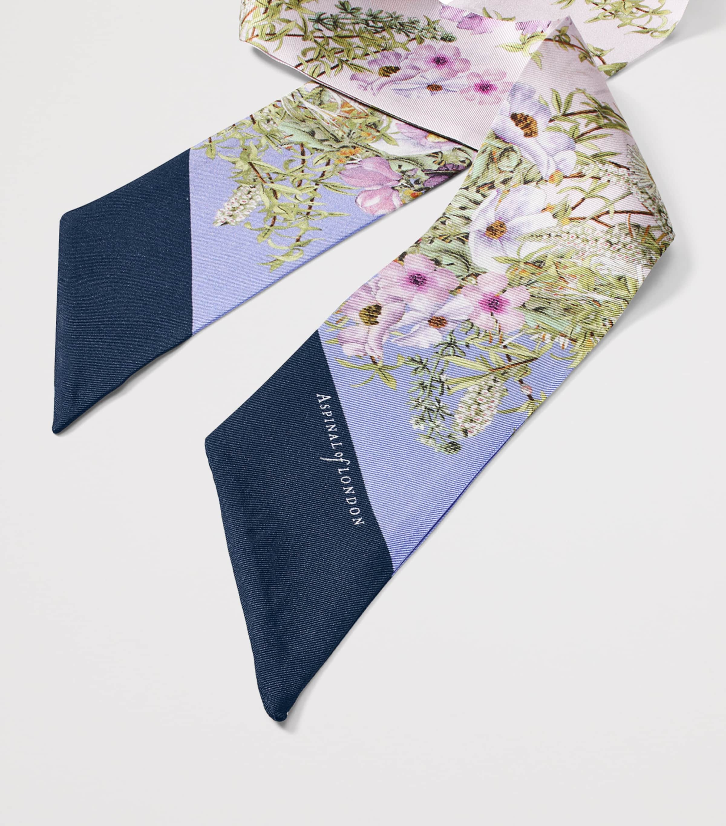 Aspinal Of London Silk Edwardian Garden Twilly Capri Blue Image 2