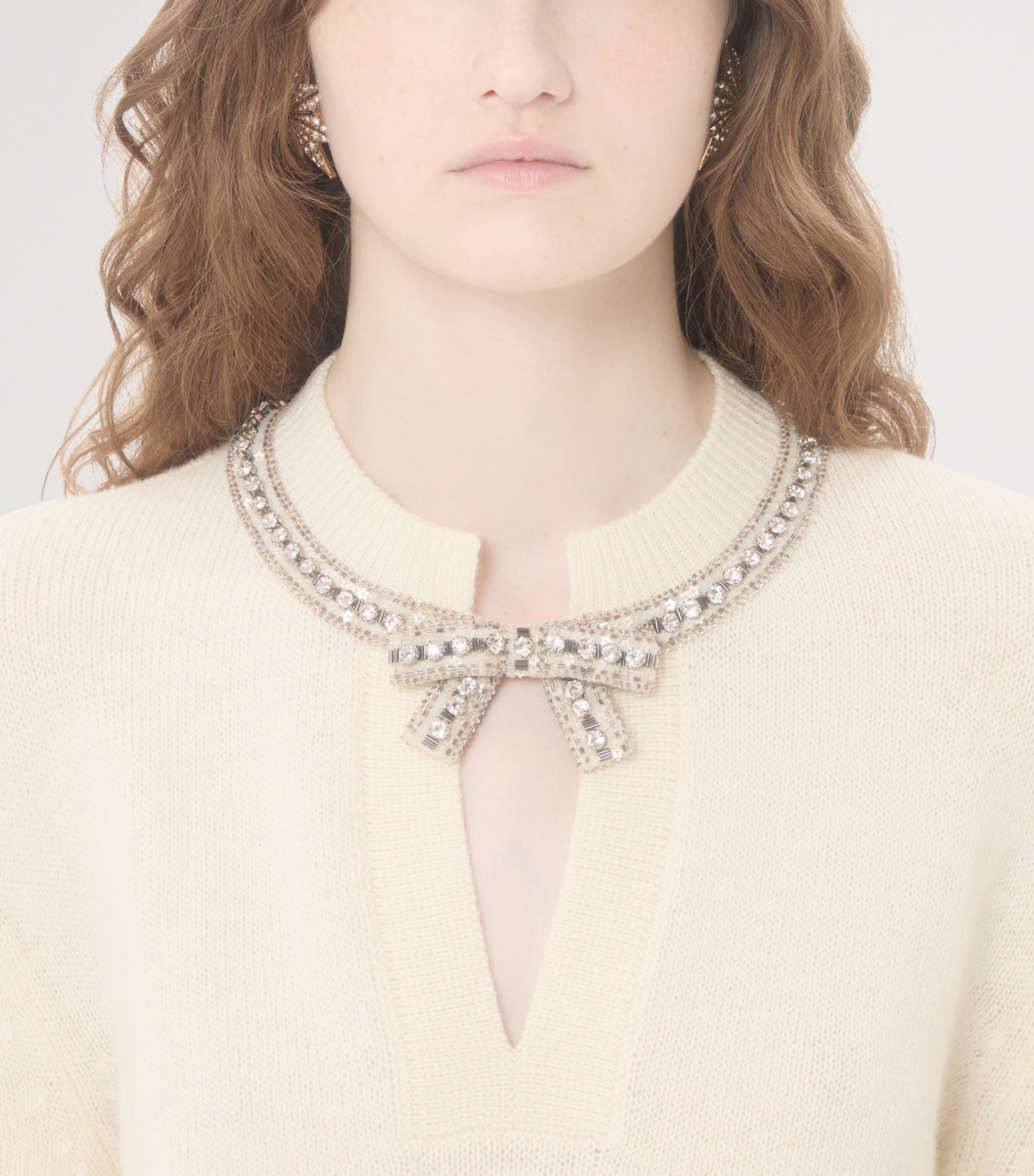 Virgin Wool Bow-Detail Sweater A03 Image 7