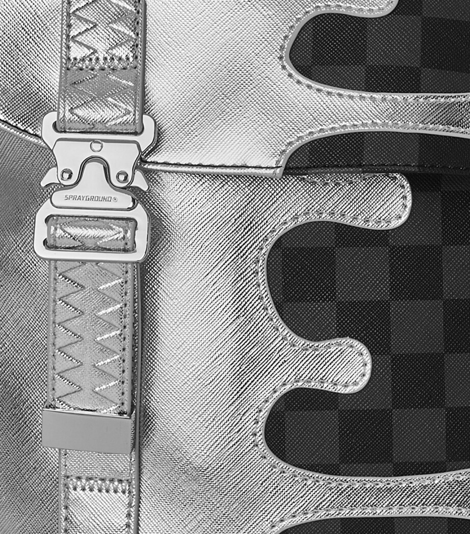 Sprayground Side Drip Flap Backpack Silver Side Drip Image 8