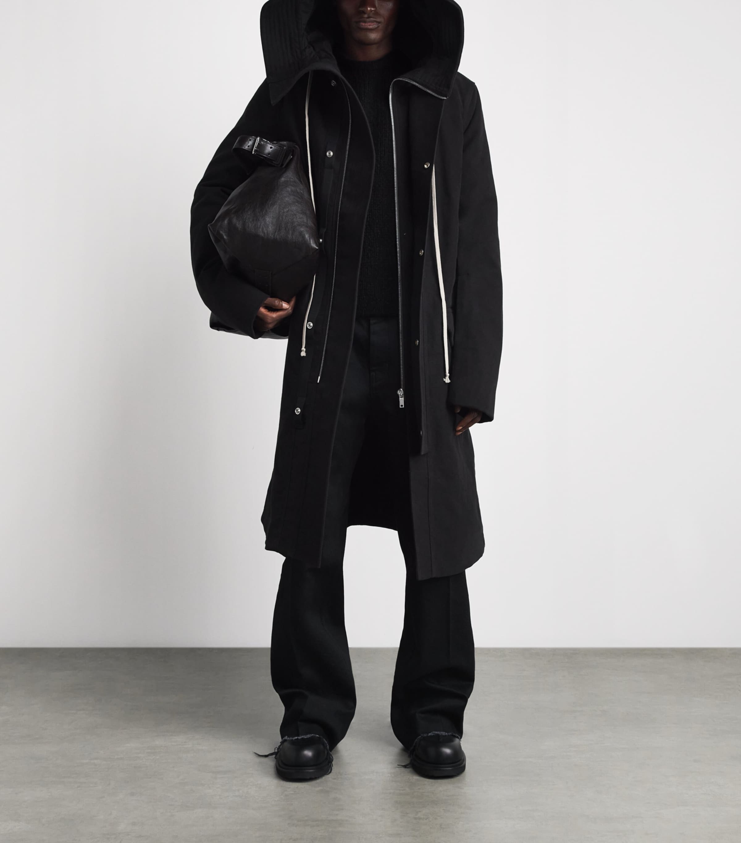 Rick Owens Mens Cashmere-Silk Crew-Neck Sweater Black Image 2