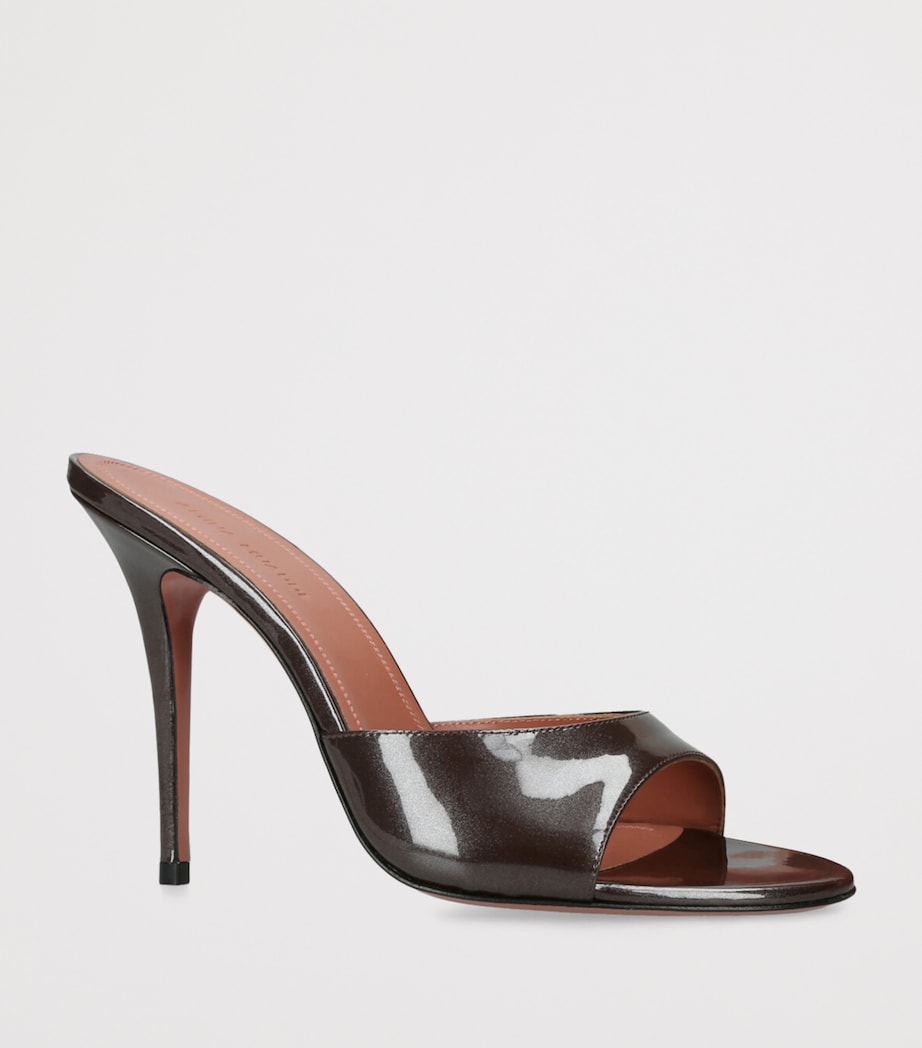 Patent Leather Elodie Heeled Mules 105 BROWN Image 3