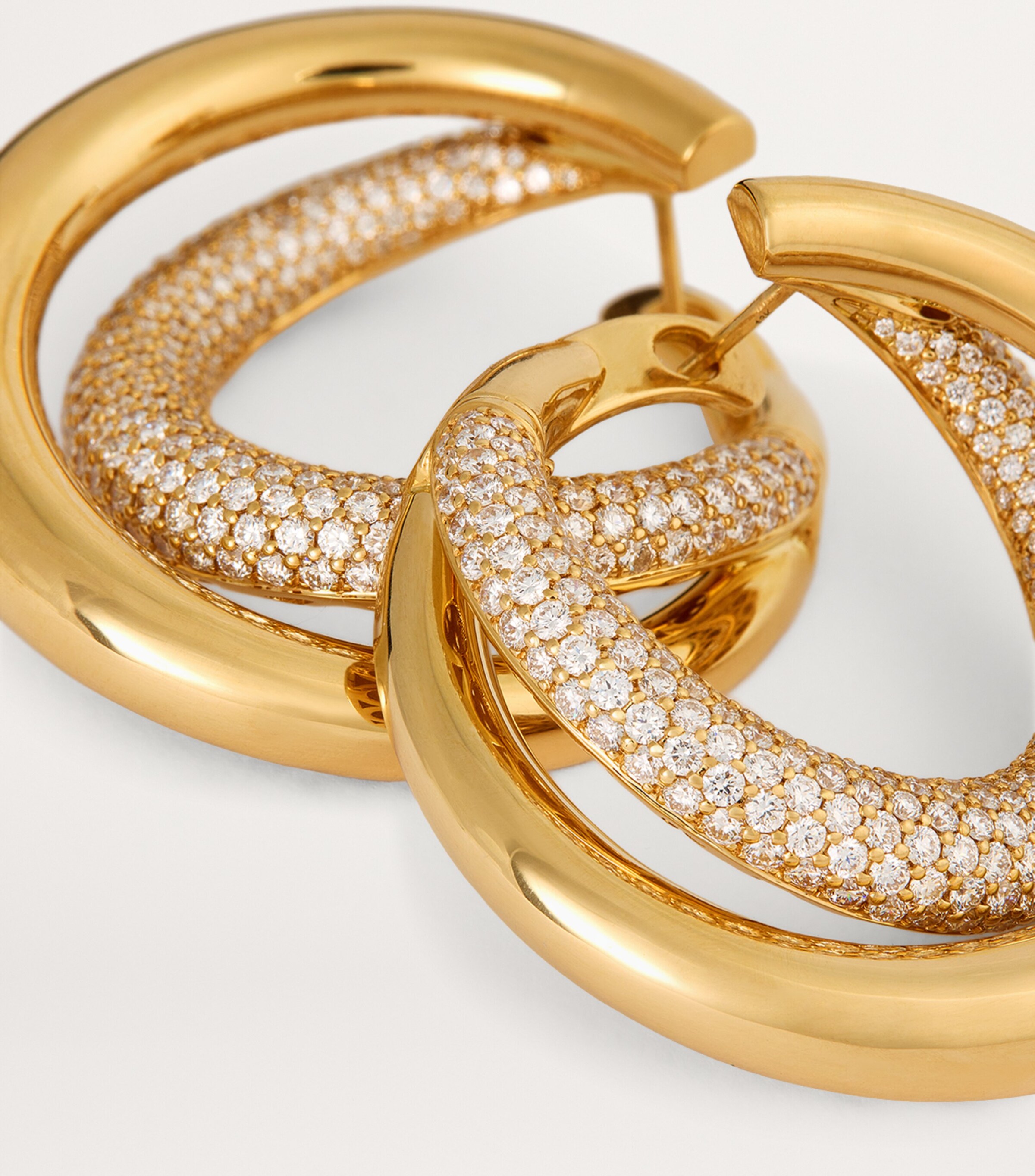 Engelbert Big Yellow Gold and Diamond Infinity Loop Earrings Yellow Gold Image 6