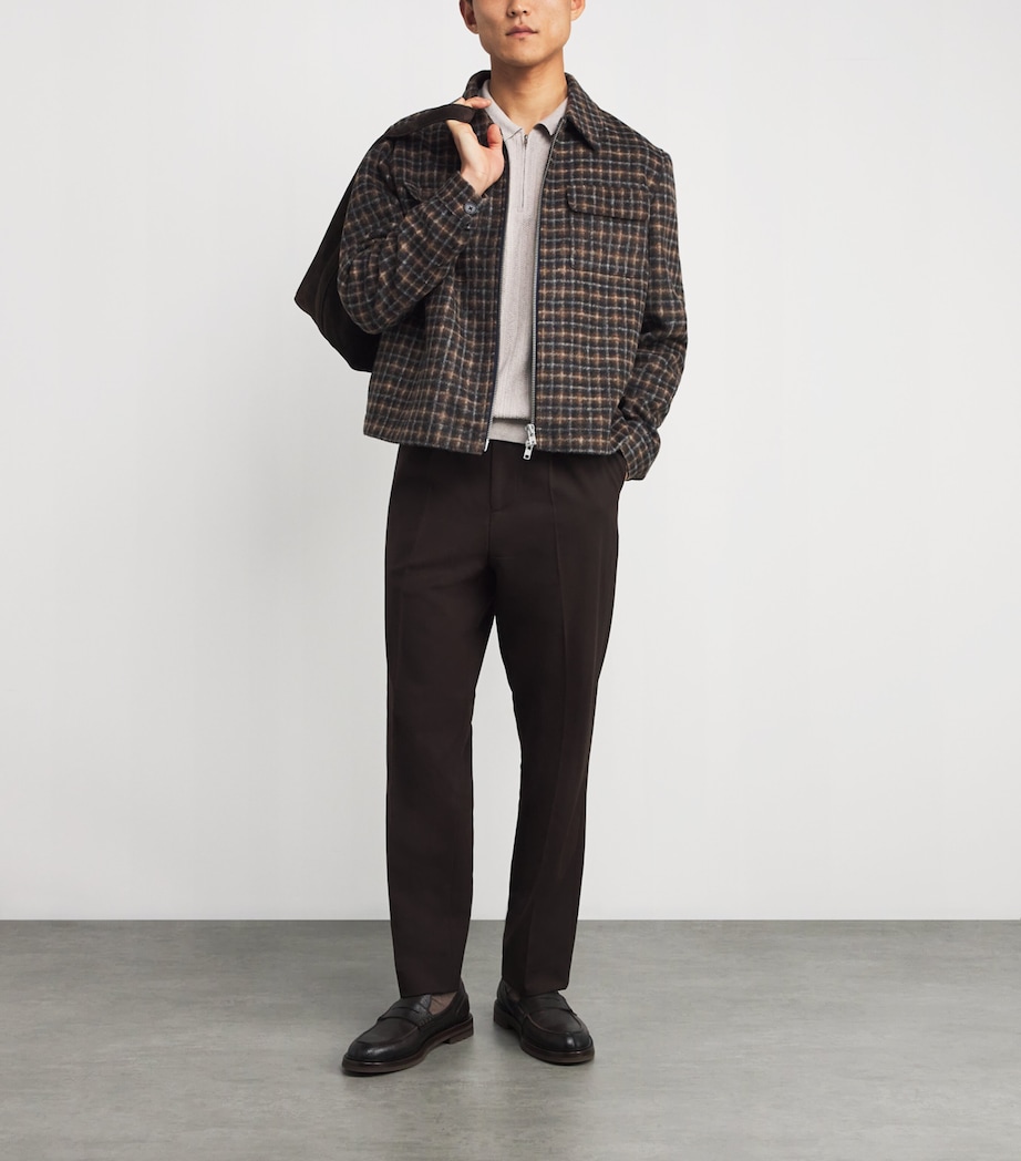 Check Osier Shirt Jacket NAVY/BROWN Image 2