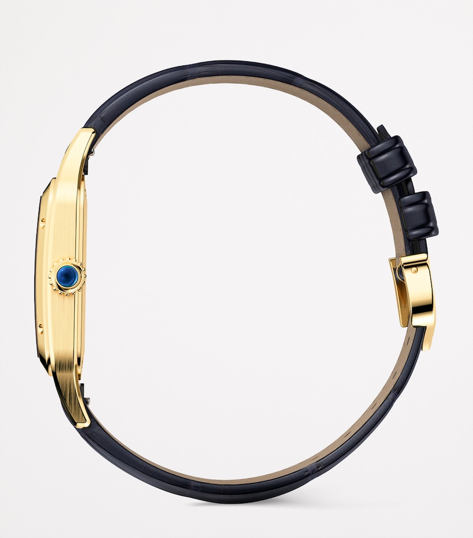 Cartier Large Yellow Gold Santos-Dumont Watch 43.5mm Blue Image 3