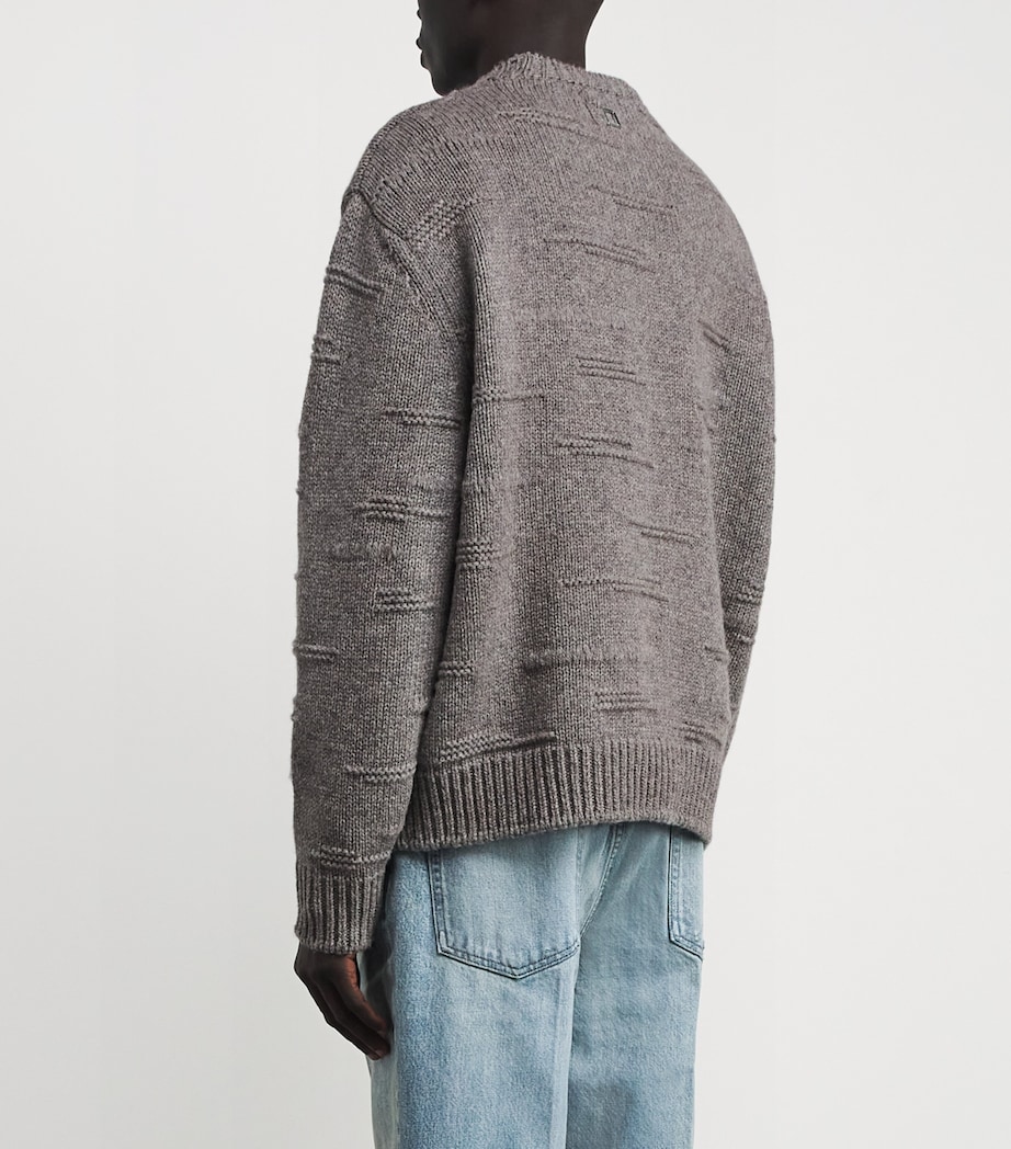 Wool Embroidered Sweater GREY Image 4