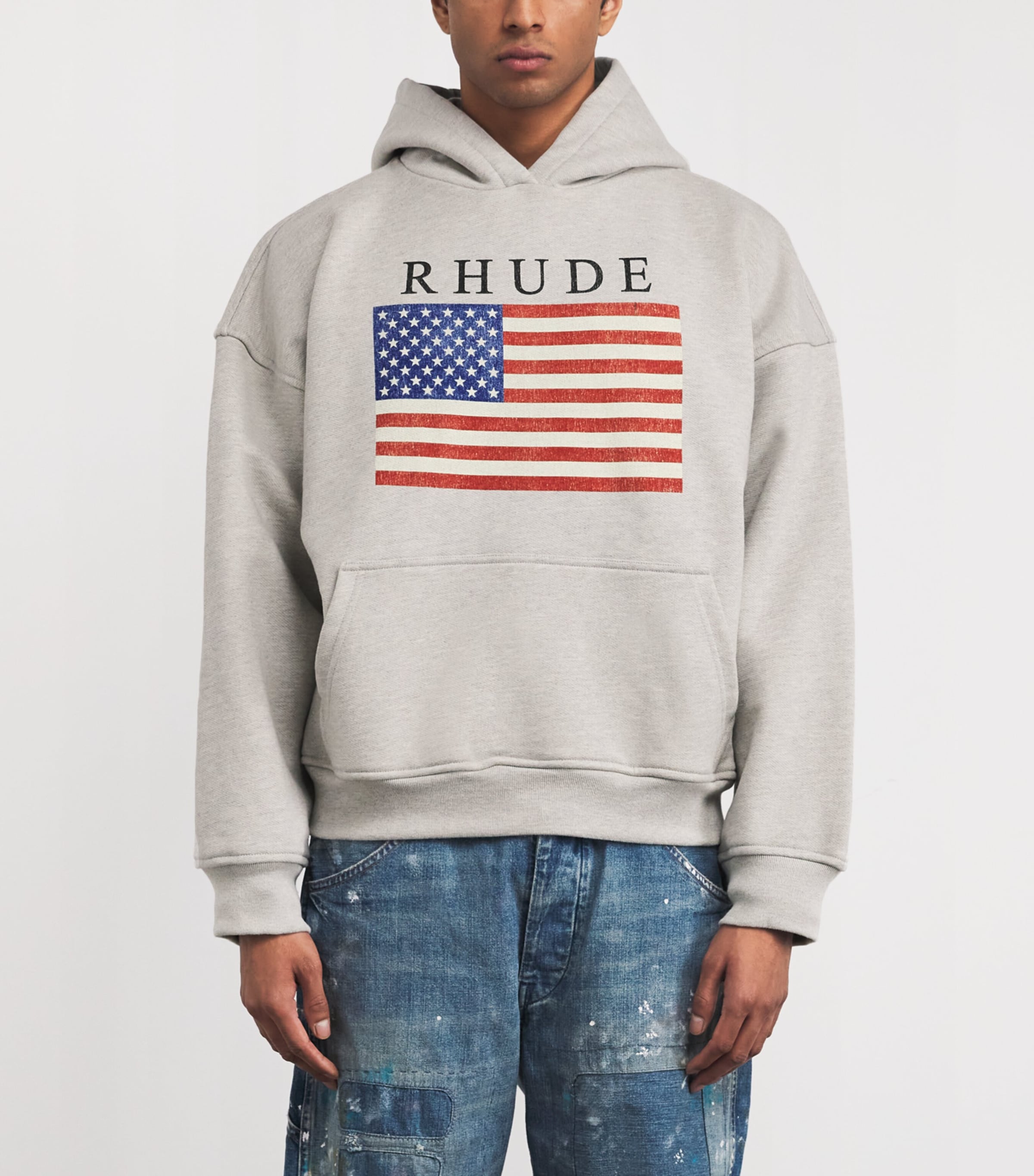 Cotton Graphic Hoodie  GREY/ BLACK 3168 Image 3