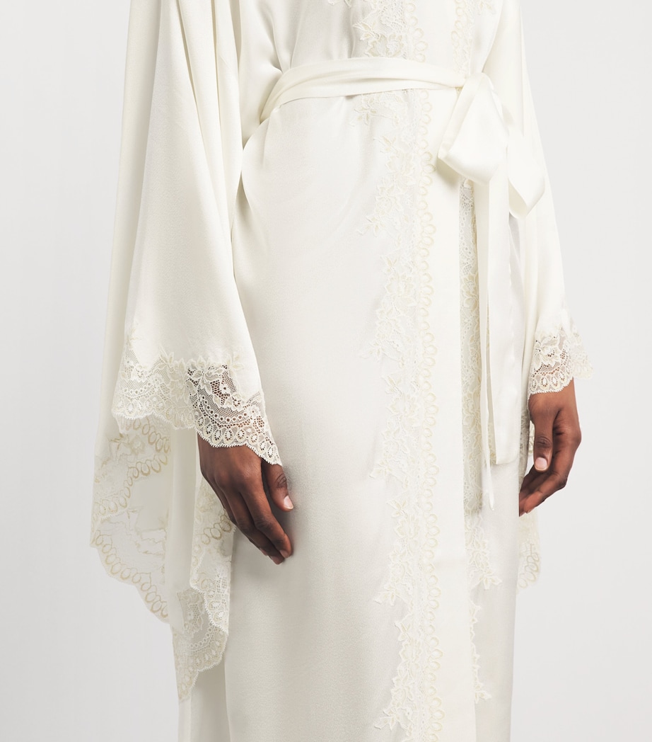 Bocan Womens Lace-Tim Sera Robe Off White Image 5
