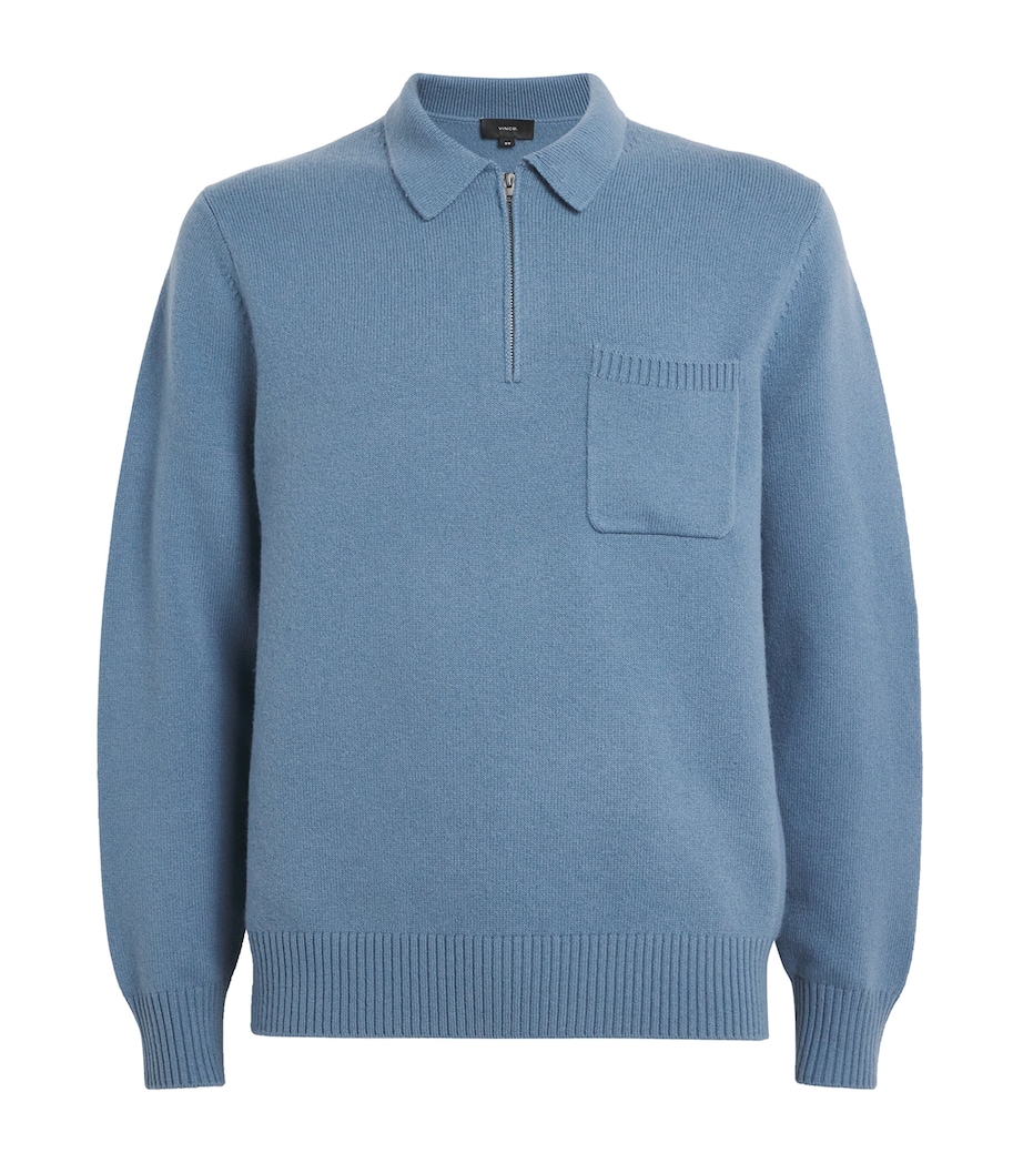 Wool-Blend Polo Sweater 486 PRB BLUE Image 1