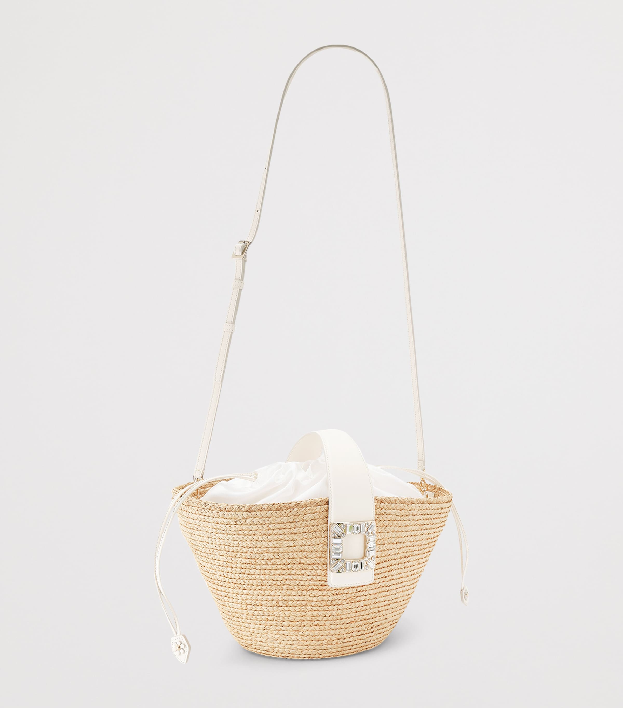 Roger Vivier Raffia Viv' Skate Shopper Bag Beige Oth Image 2