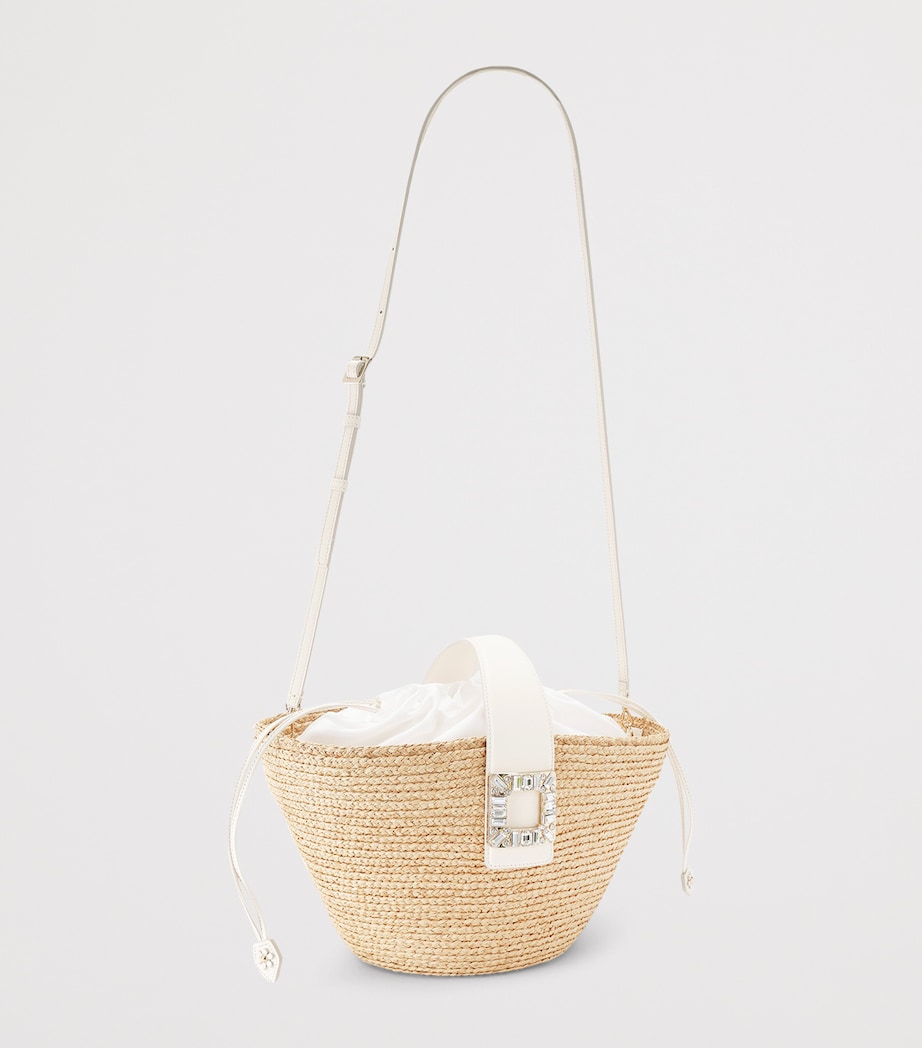 Roger Vivier Raffia Viv' Skate Shopper Bag Beige Oth Image 2