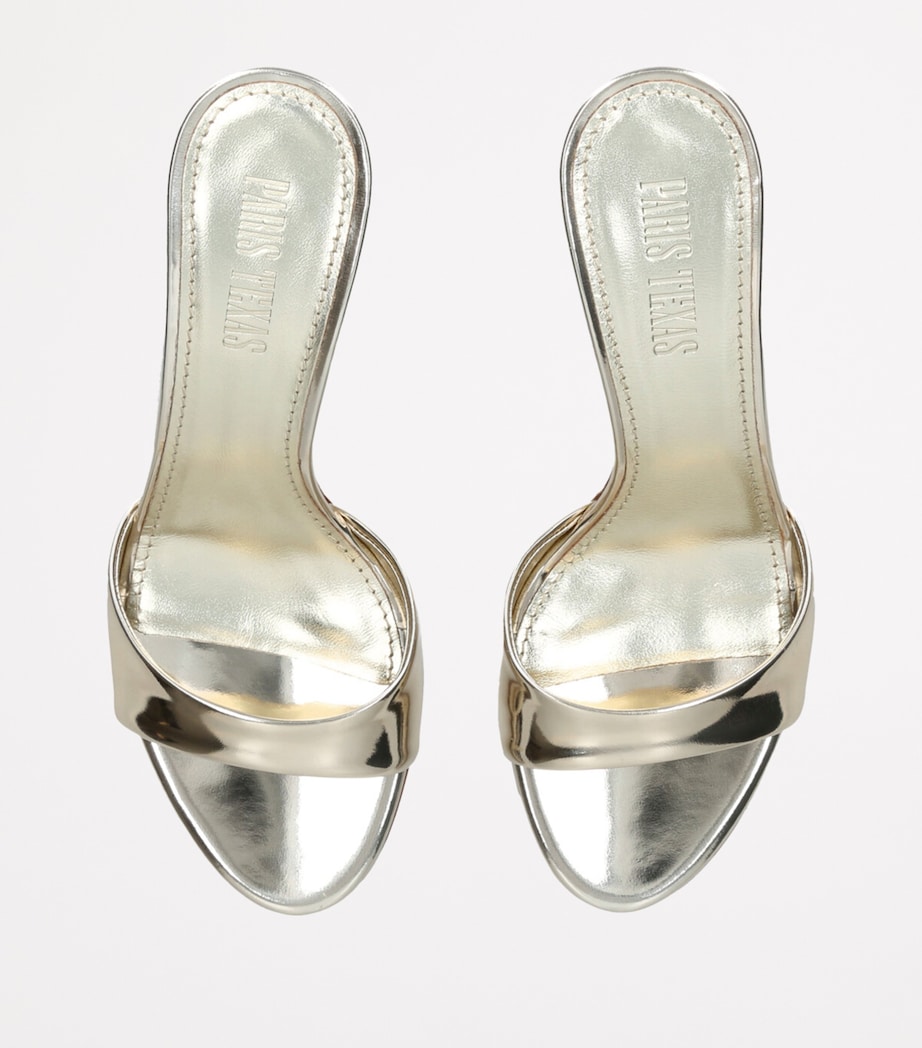 Metallic Leather Lidia Mules 70 GOLD Image 4
