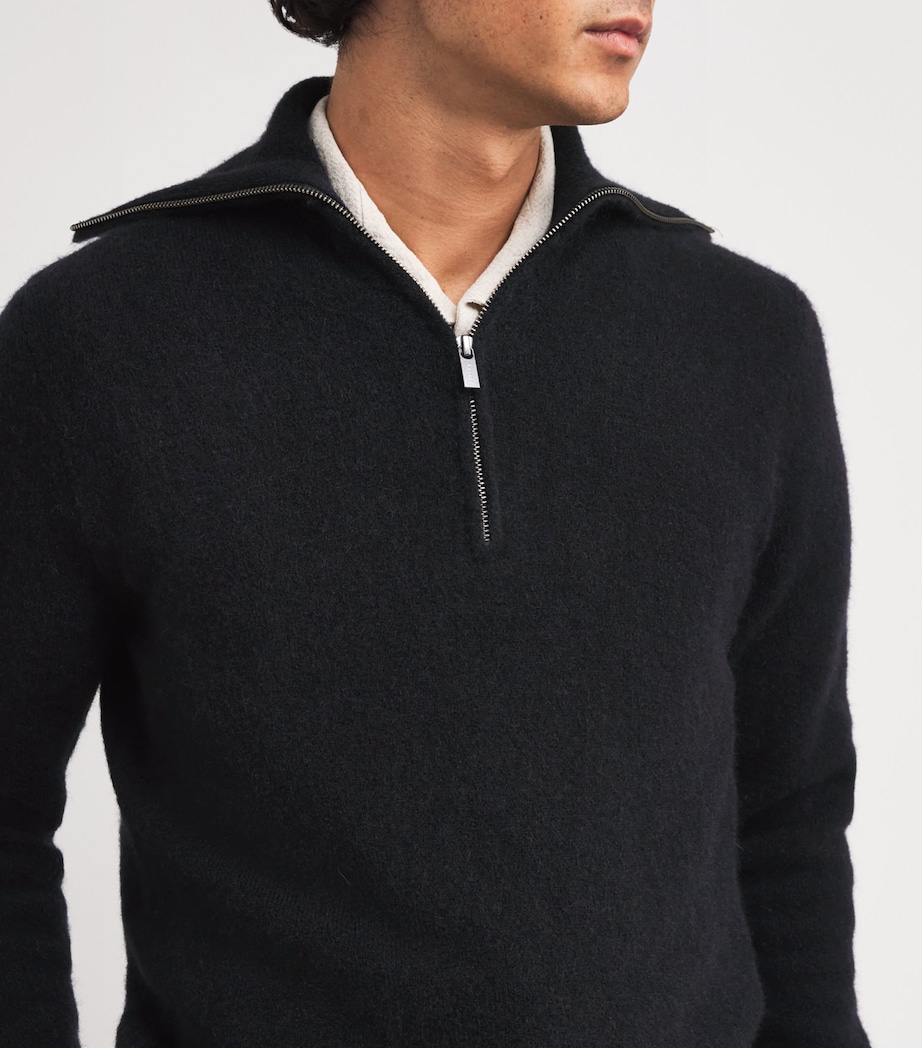 Wool Quarter-Zip Sweater 170 NAVY Image 6