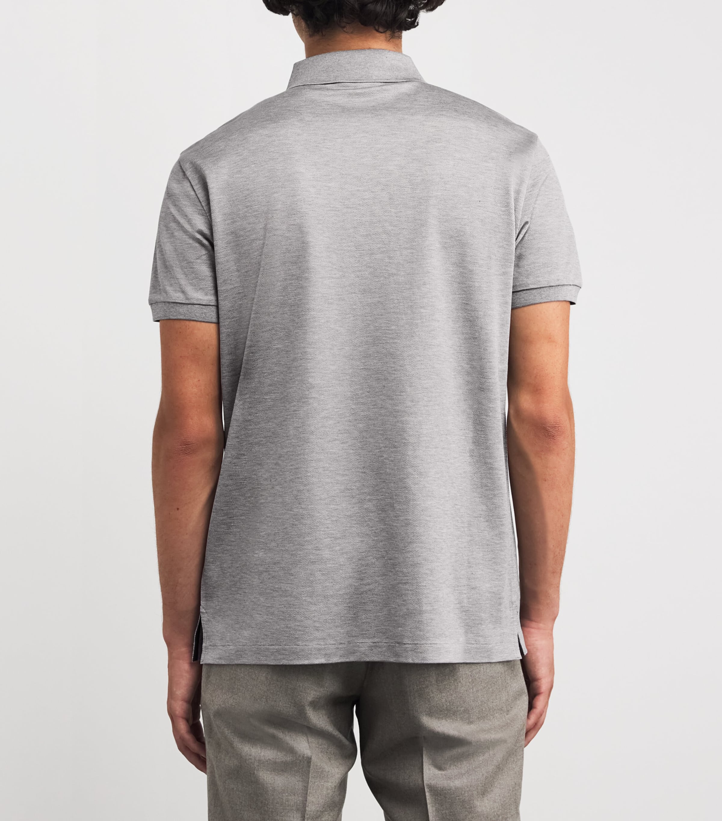 Cotton Logo Polo Shirt CLASSIC LIGHT GREY Image 4