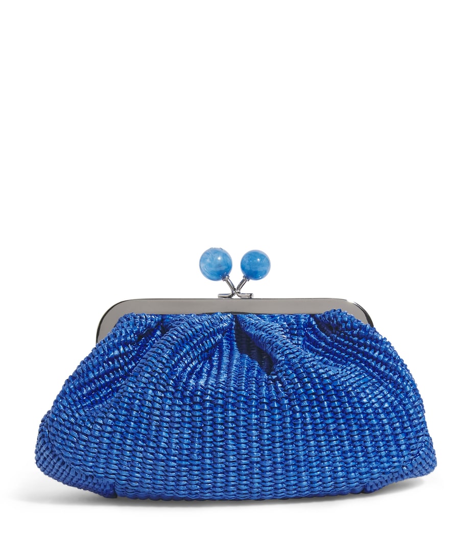 Small Raffia-Effect Pasticcino Bag CORNFLOWER BLUE Image 1