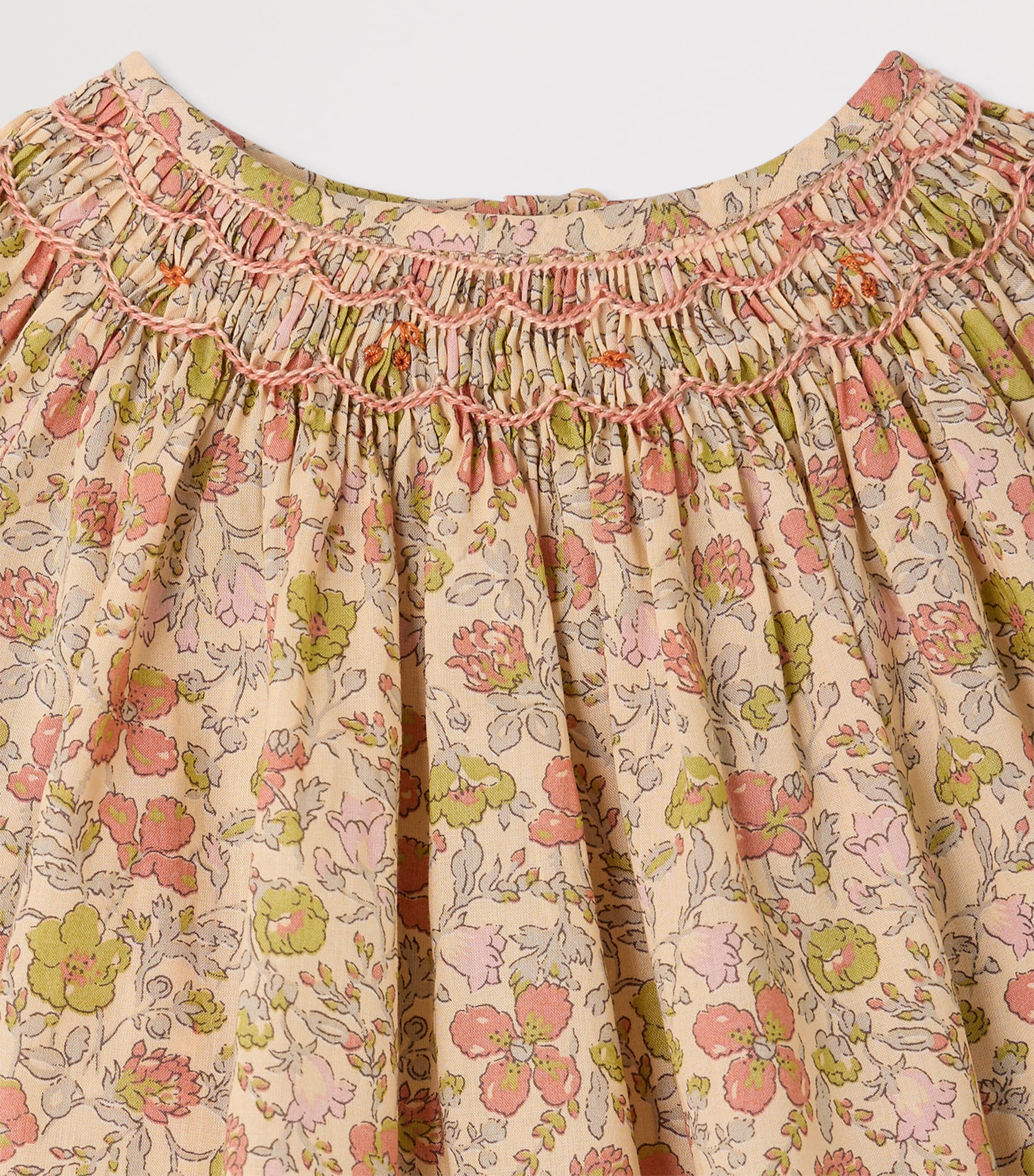 Bonpoint Cotton Floral Shirred Blouse (1-18 Months) Fl Make Up Image 3