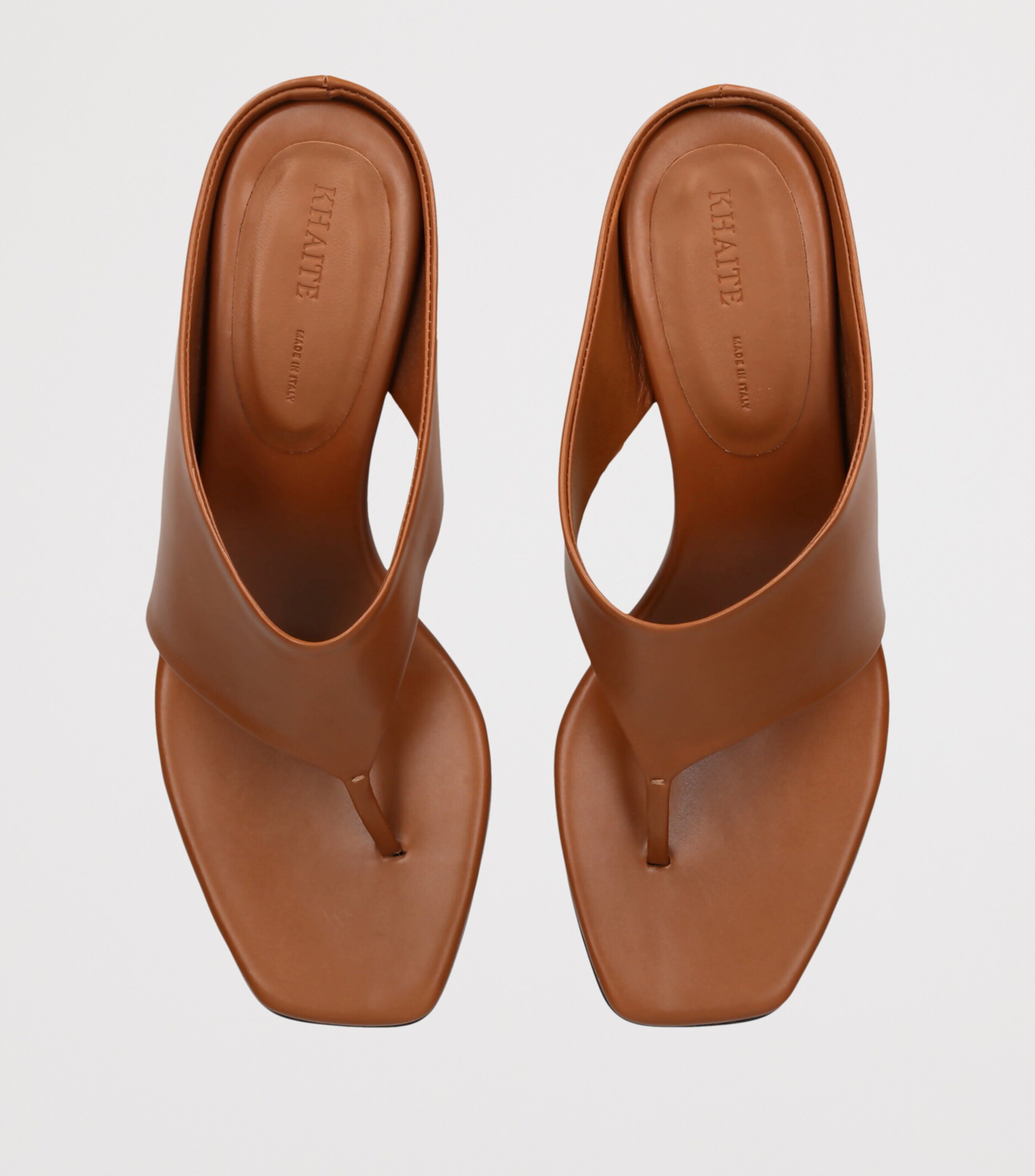 Khaite Leather Marlow Heeled Mules 55 Mid Brown Image 2