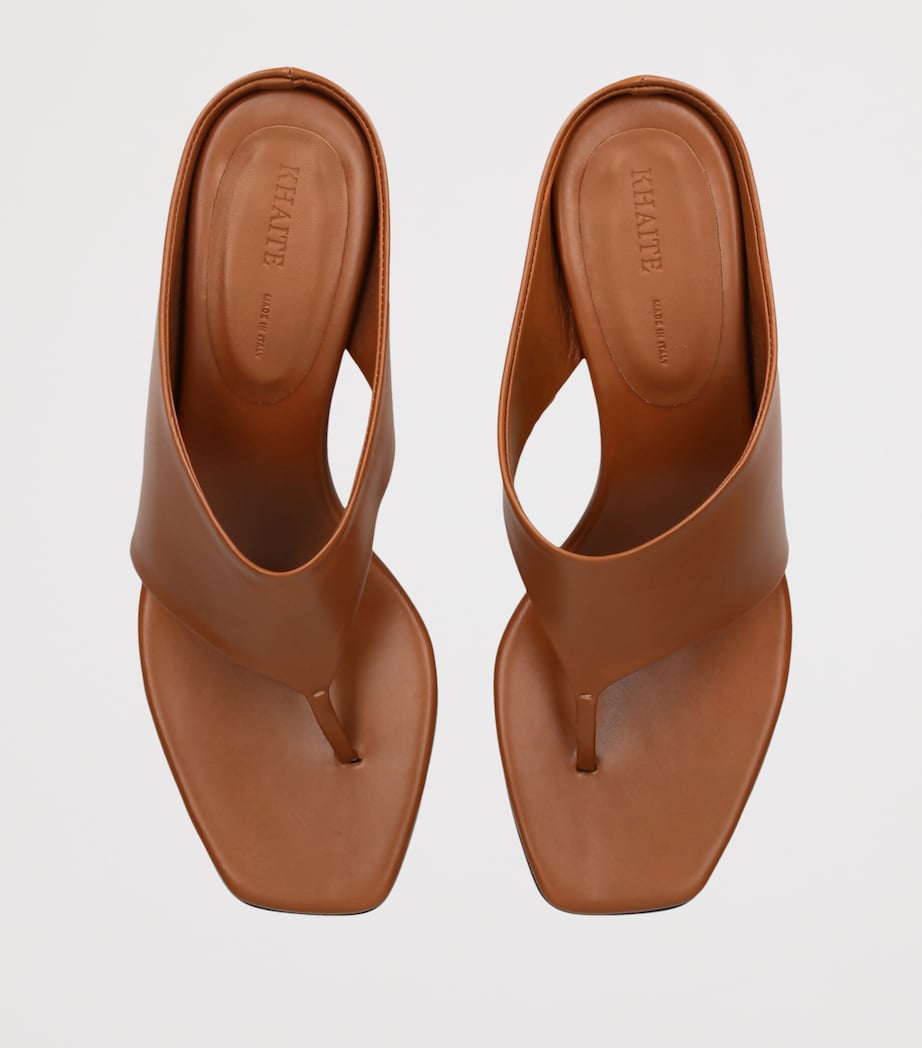 Khaite Leather Marlow Heeled Mules 55 Mid Brown Image 2