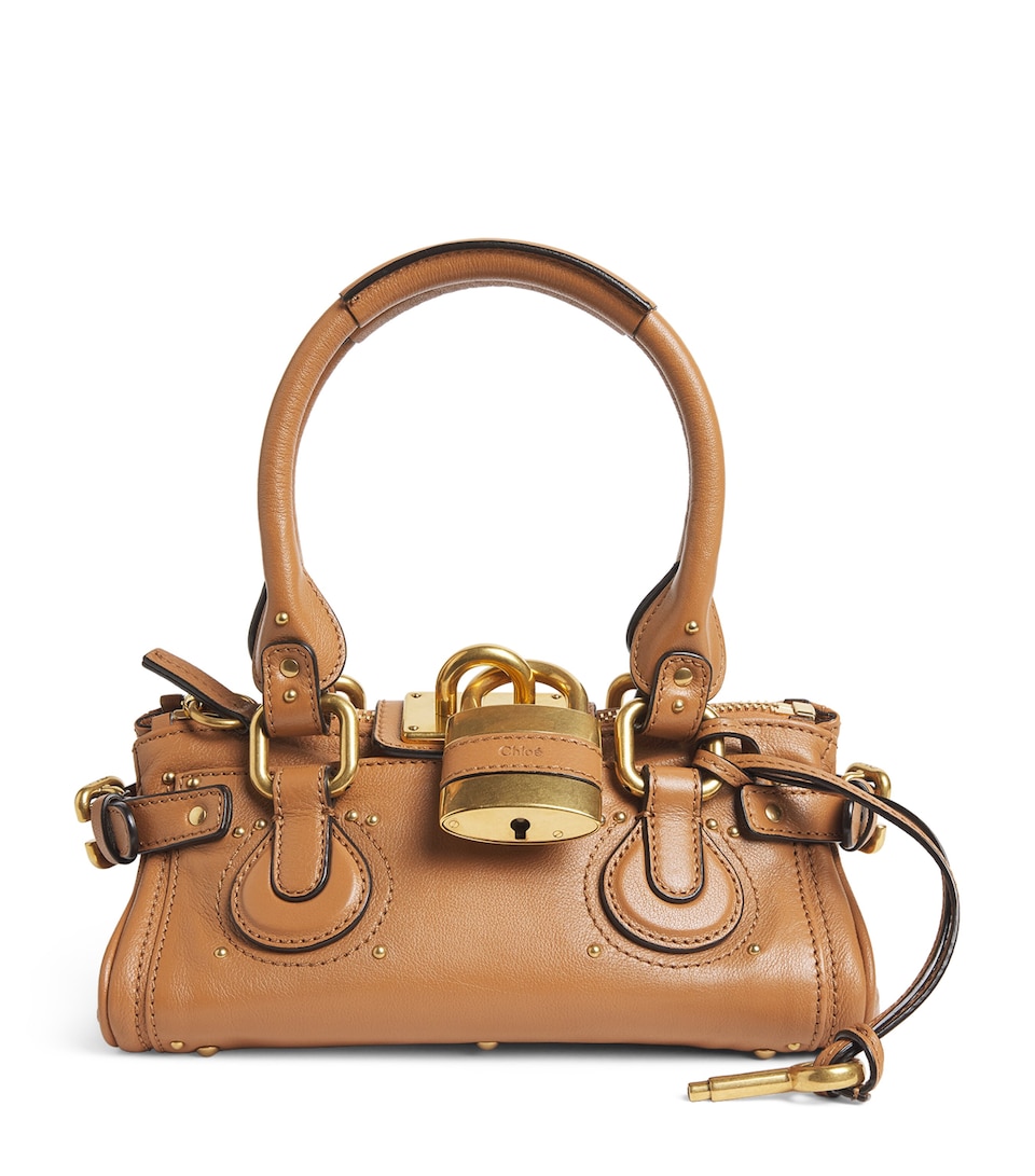 Chloé Small Leather Paddington Top-Handle Bag Mustang Brown