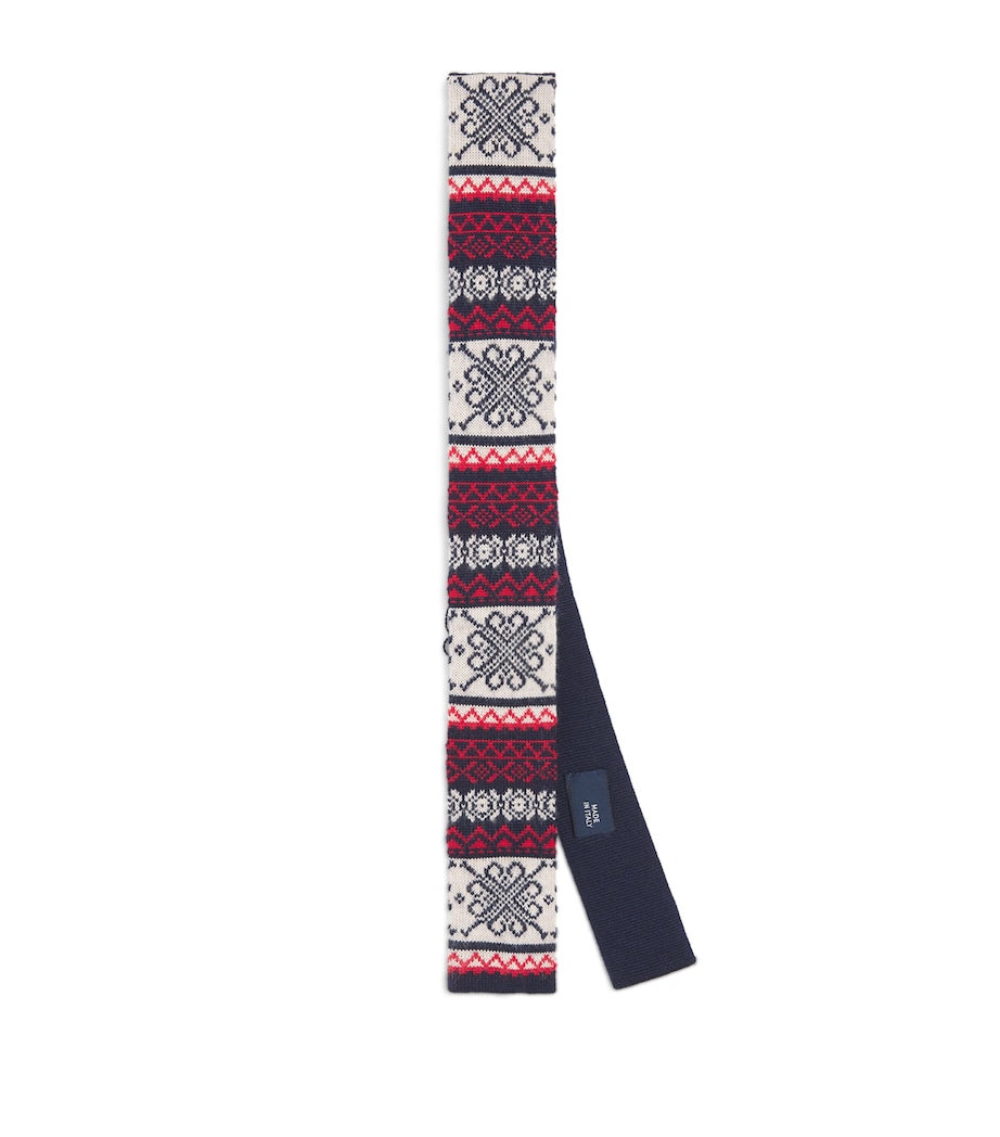 Polo Ralph Lauren Wool Fair Isle-Knit Tie Navy Image 1