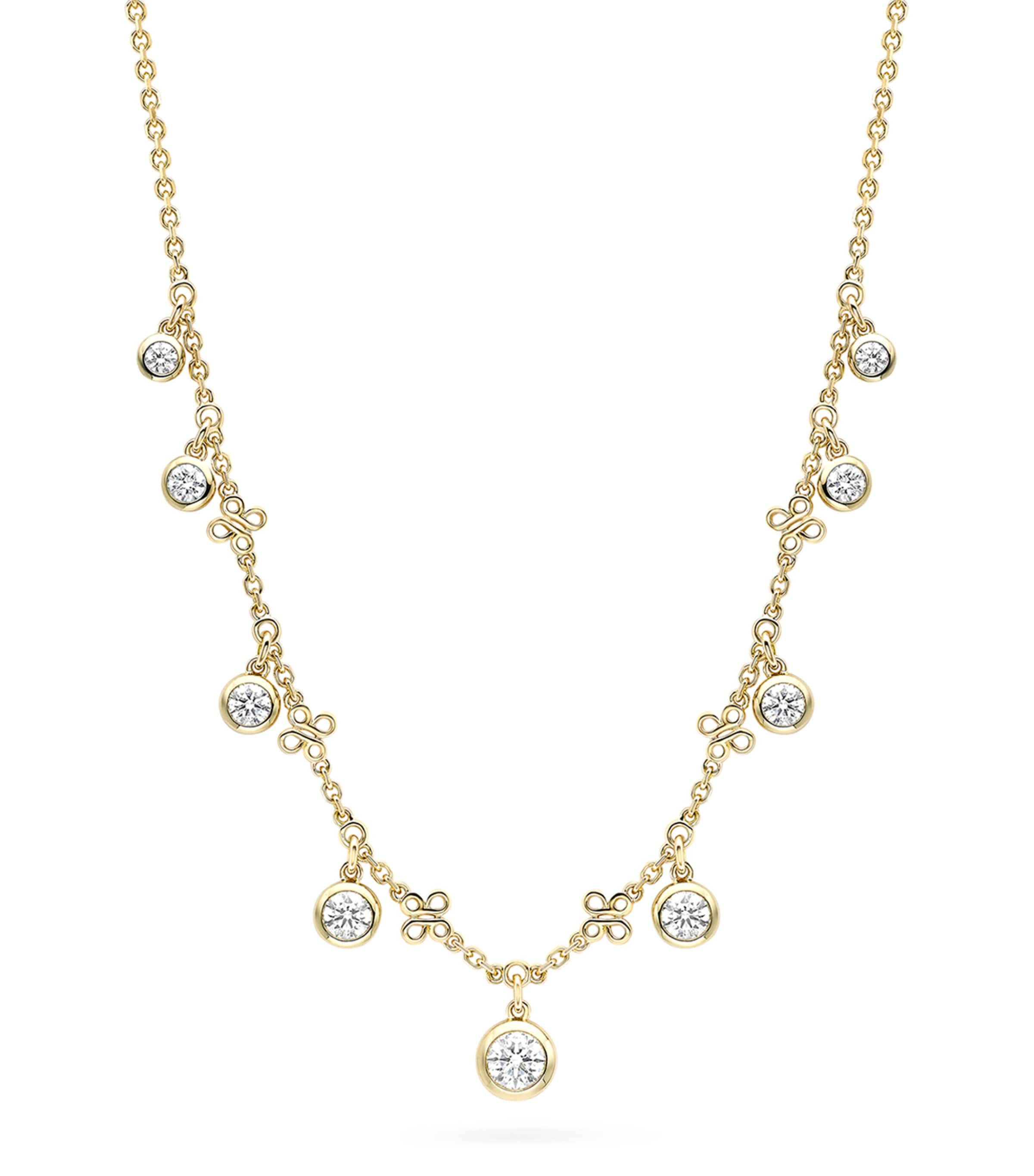 Boodles Yellow Gold And Diamond Beach Necklace