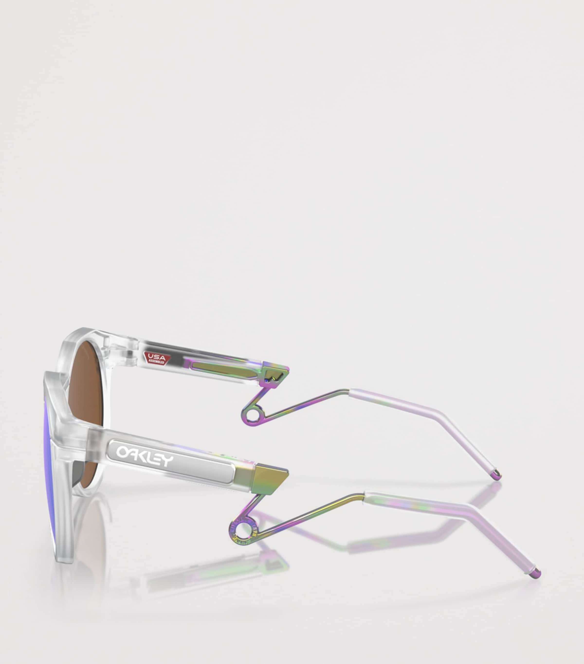 Oakley HTSN Metal Round Sunglasses Clear Image 3