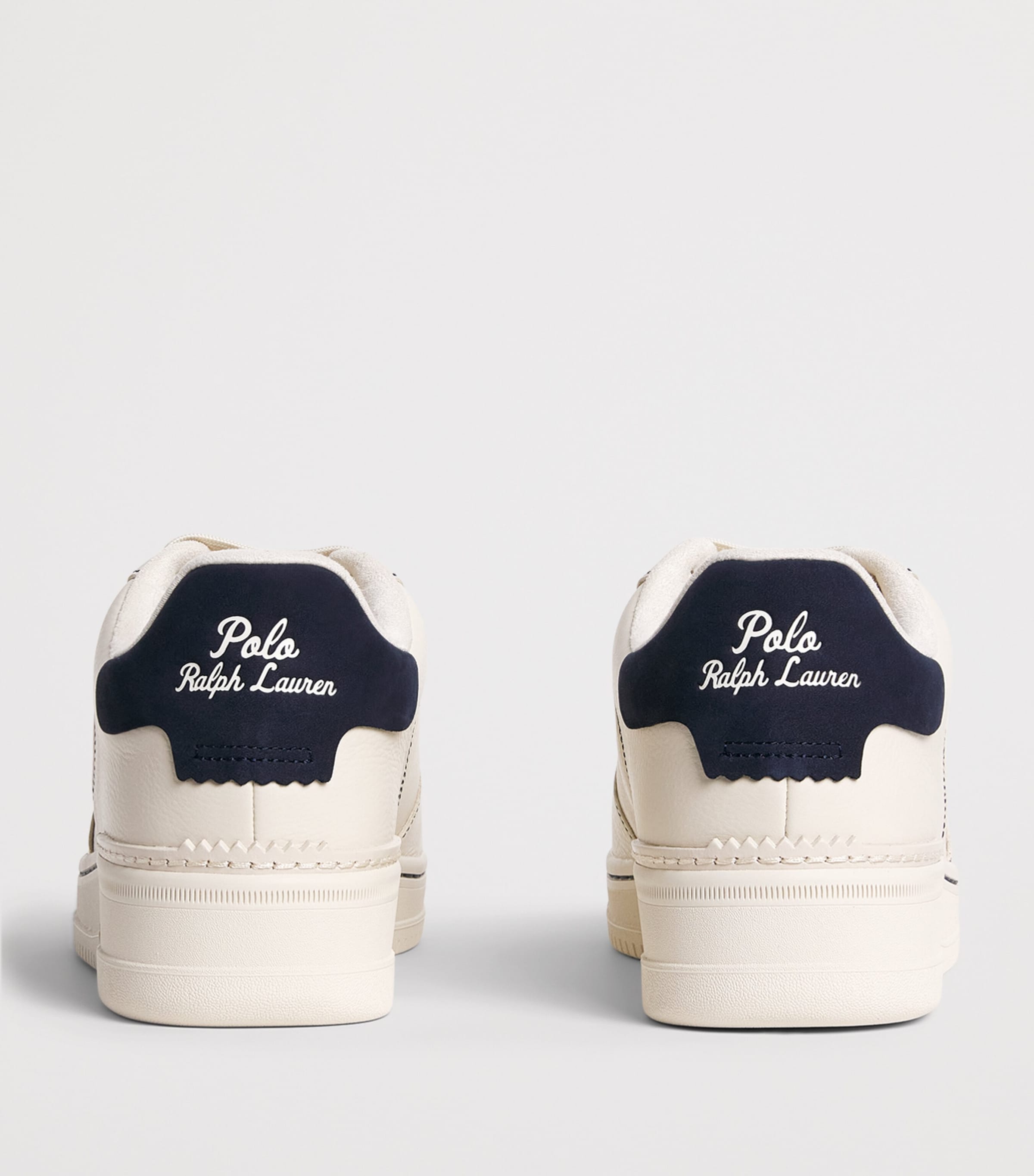 Polo Ralph Lauren Leather Masters Court Sneakers Ecru/navy Image 5