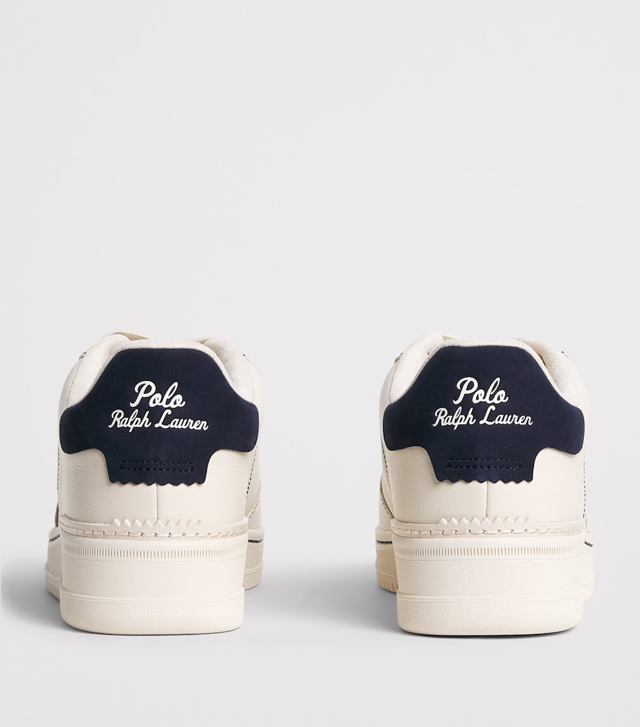Polo Ralph Lauren Leather Masters Court Sneakers Ecru/navy Image 5