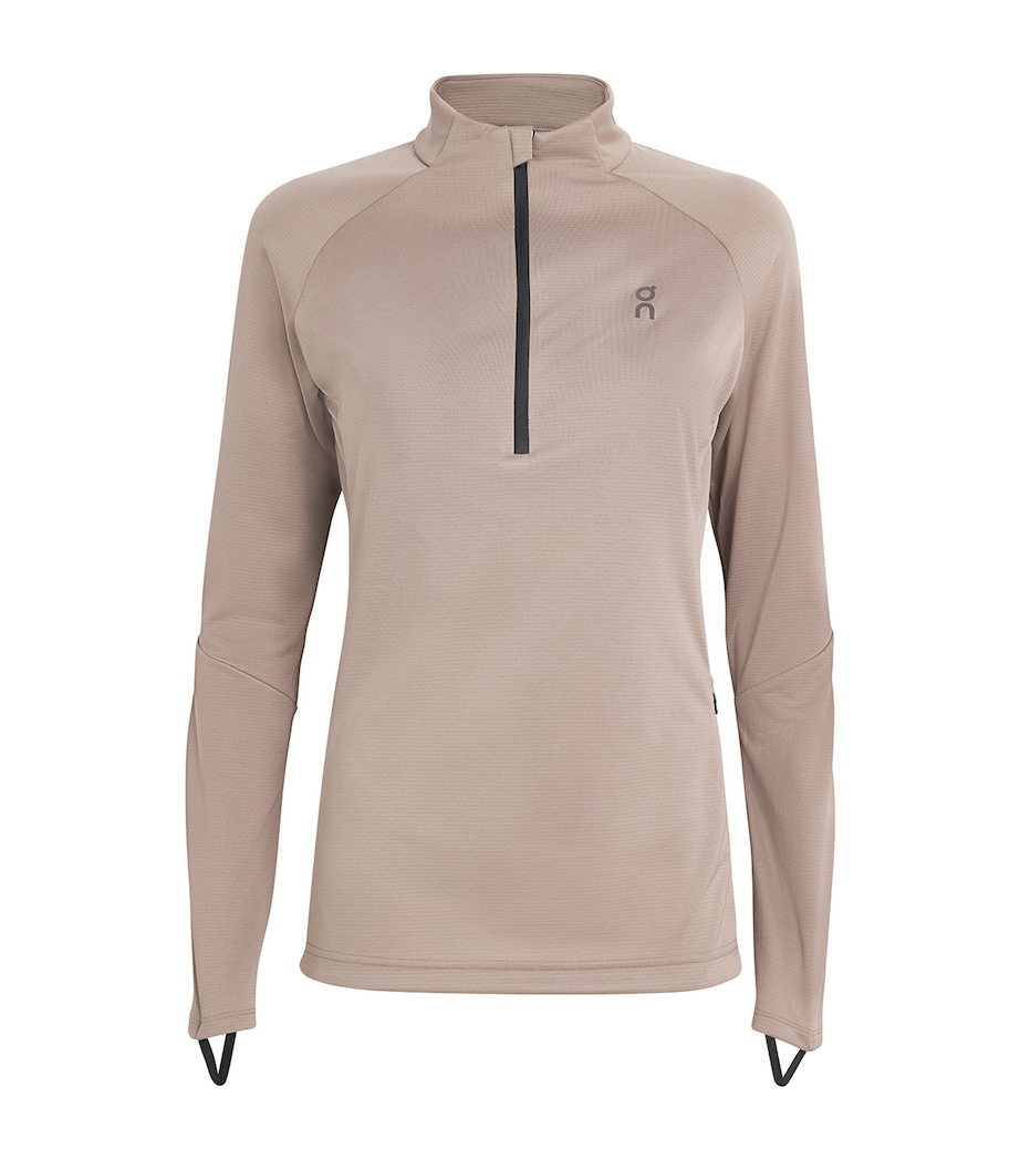 Climate Quarter-Zip Long-Sleeve Top CINDER Image 1