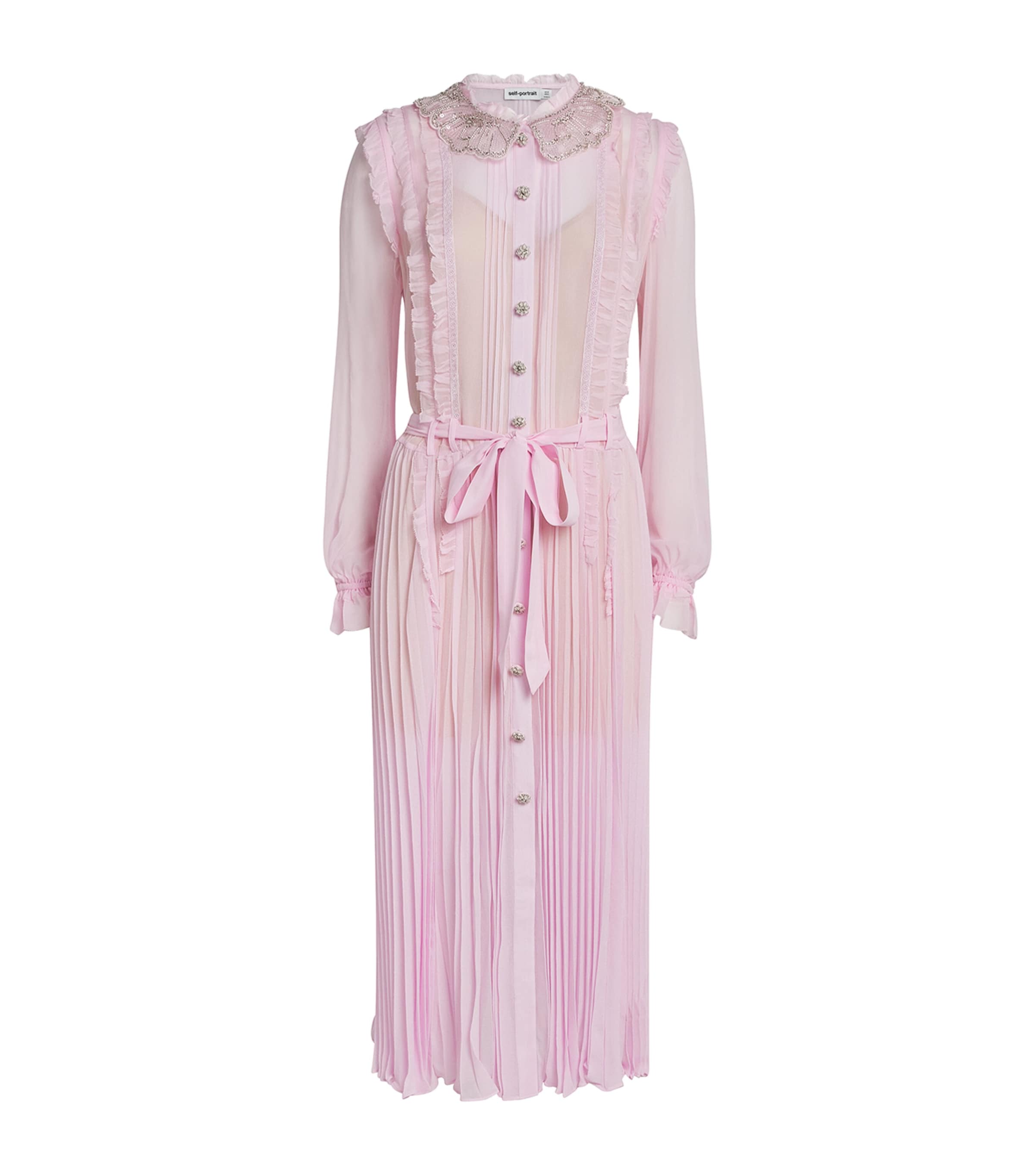 Georgette Ruffled Midi Dress PINK Image 1