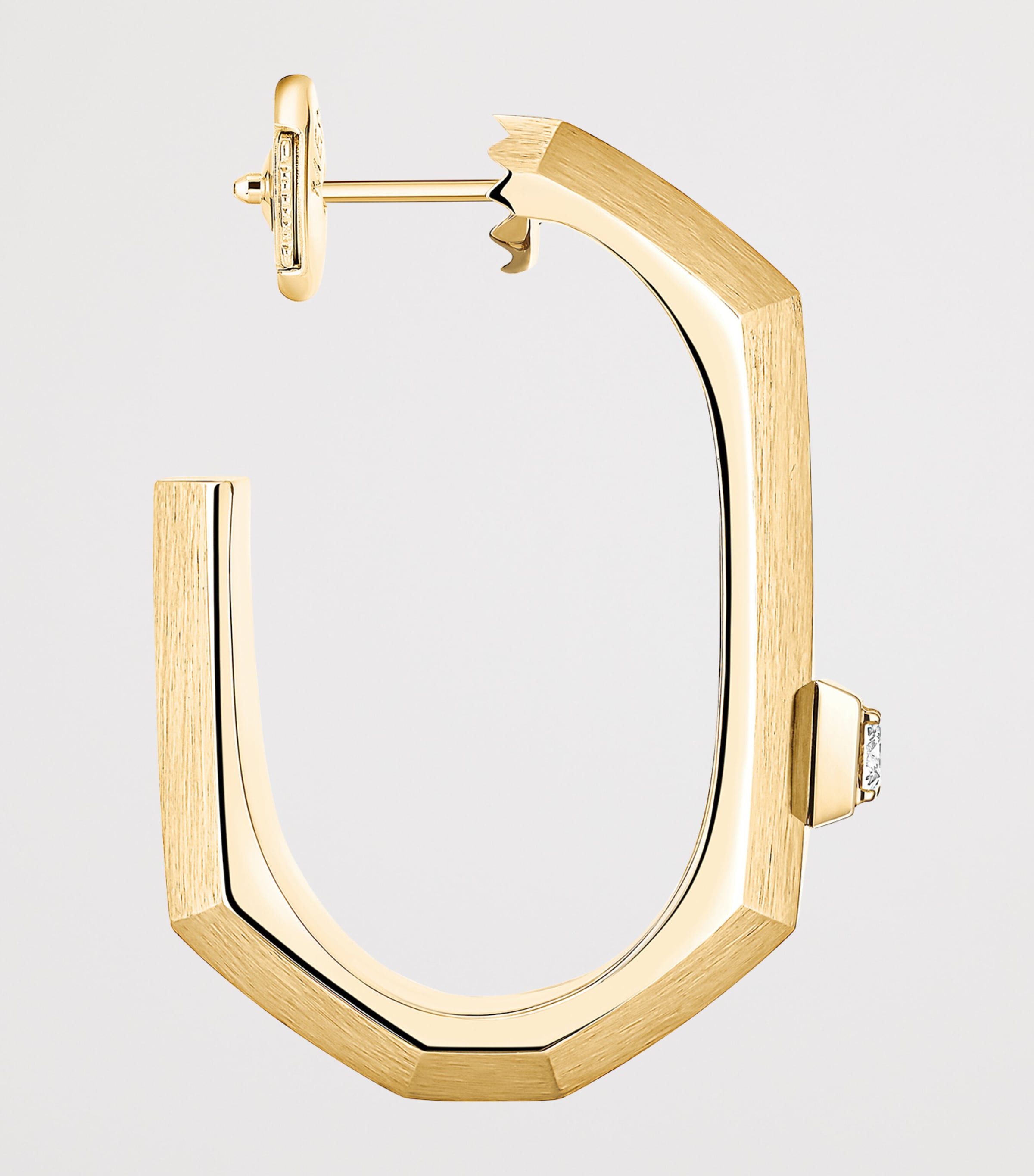 Messika Moderniste Small Yellow Gold and Diamond Single Hoop Earring Yellow Gold Image 3