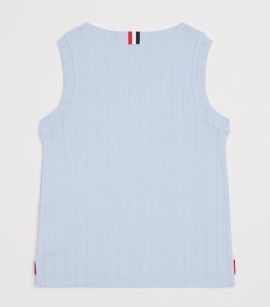 Thom Browne Kids Cotton Ringer Tank Top (2-12 Years) Light Blue Image 2