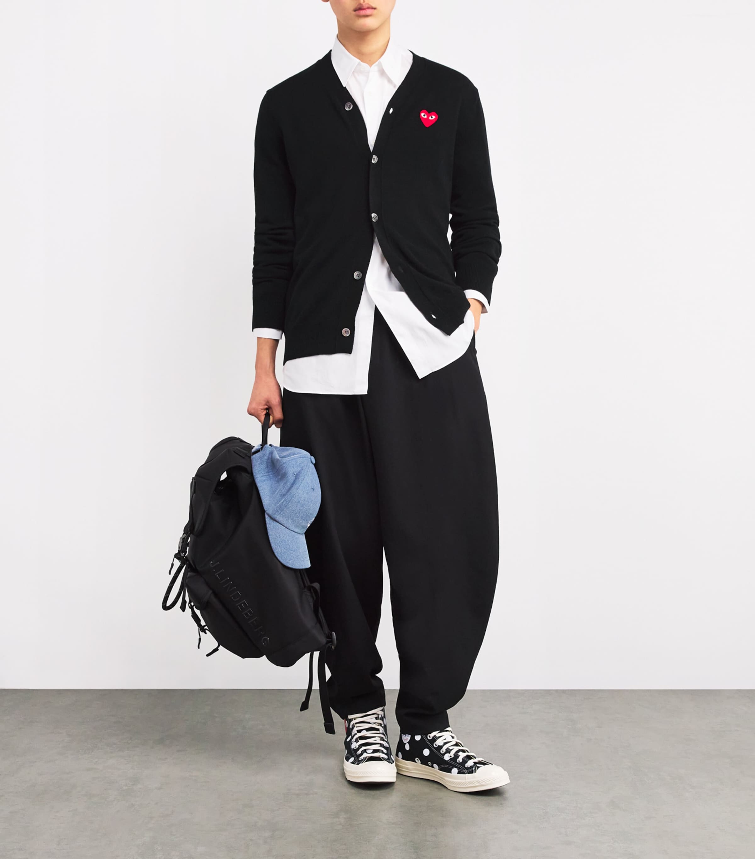 Wool Heart Cardigan BLACK Image 2