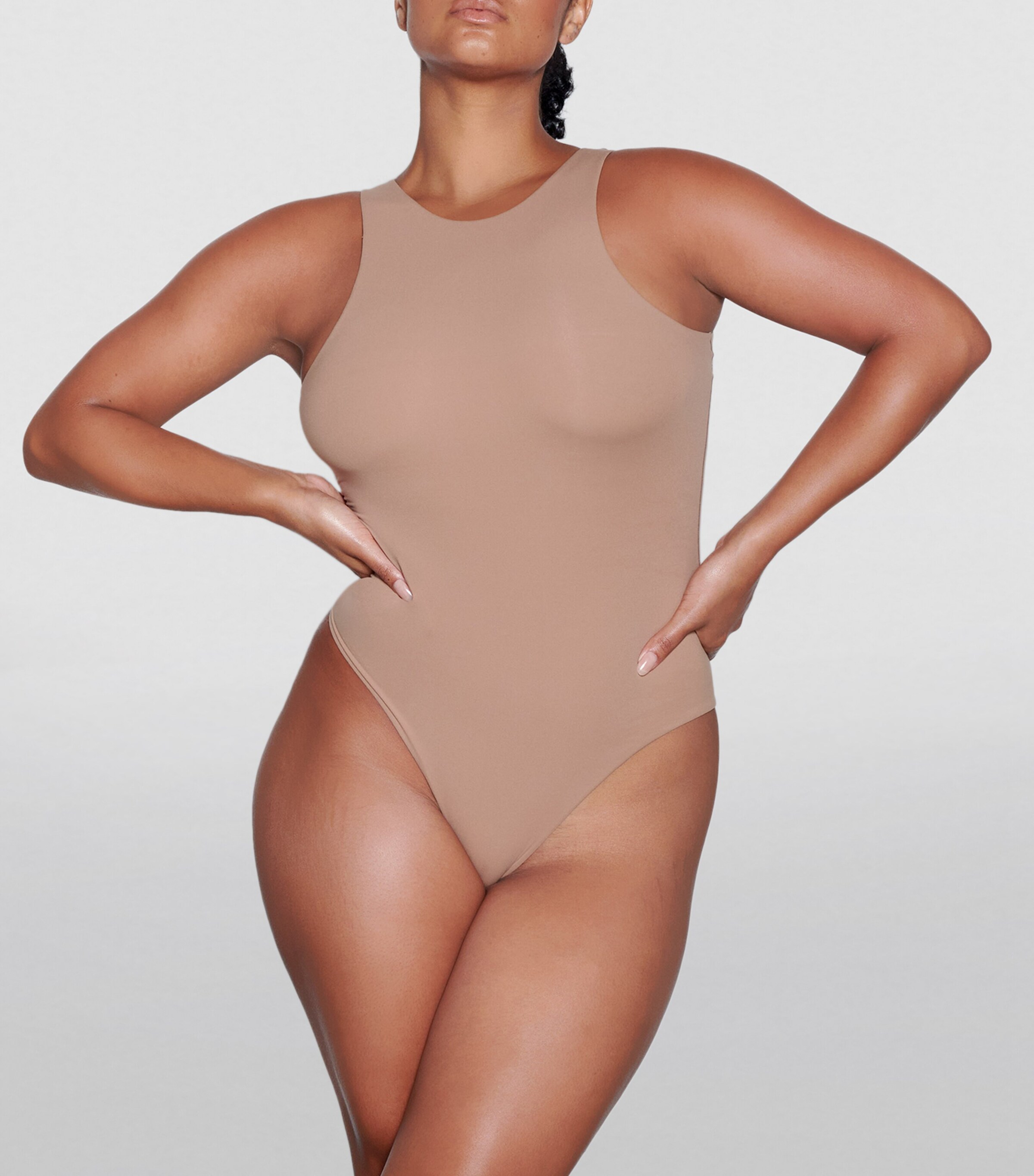 Skims Womens Fits Everybody Thong Bodysuit Sienna Image 3