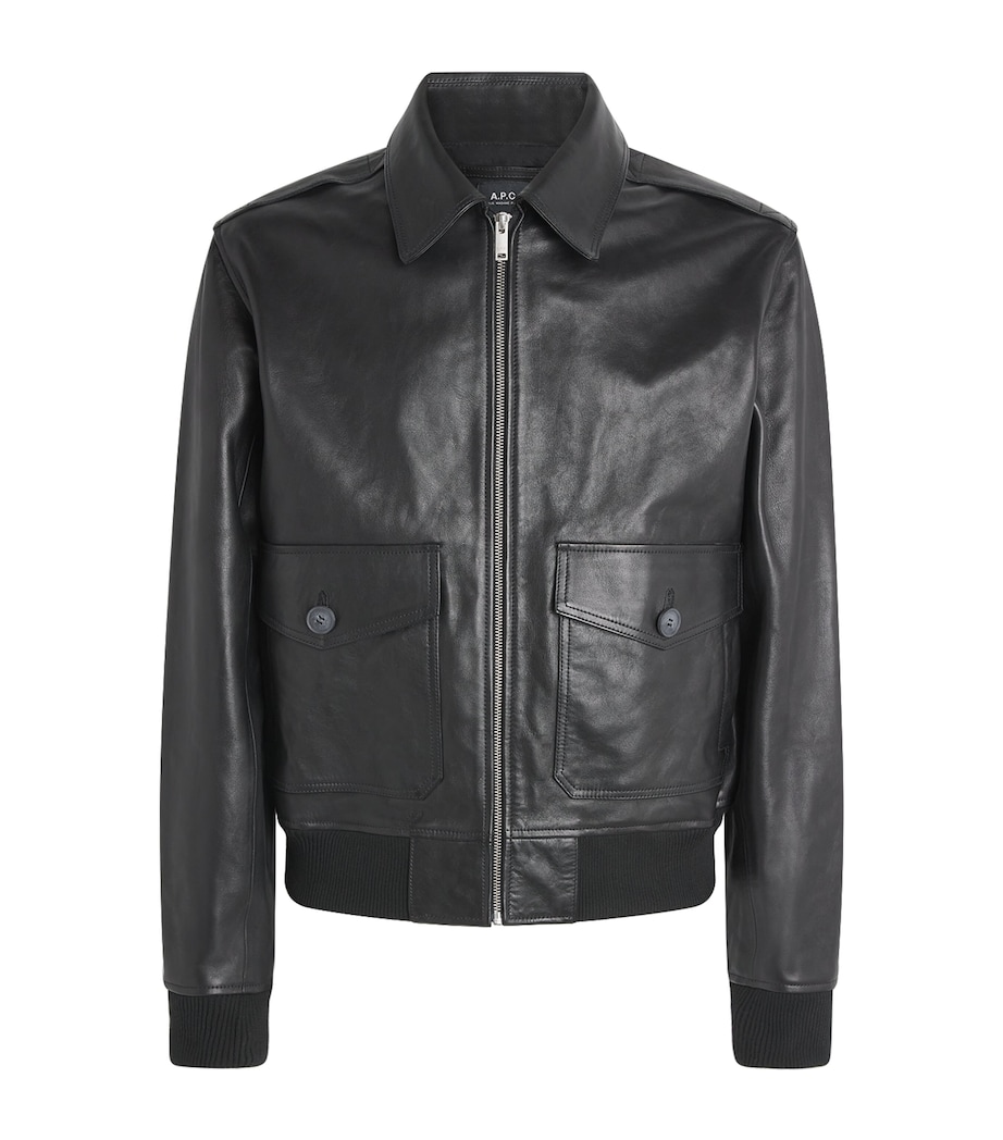 A.P.C. Mens Gael Leather Jacket Lzz Black Image 1