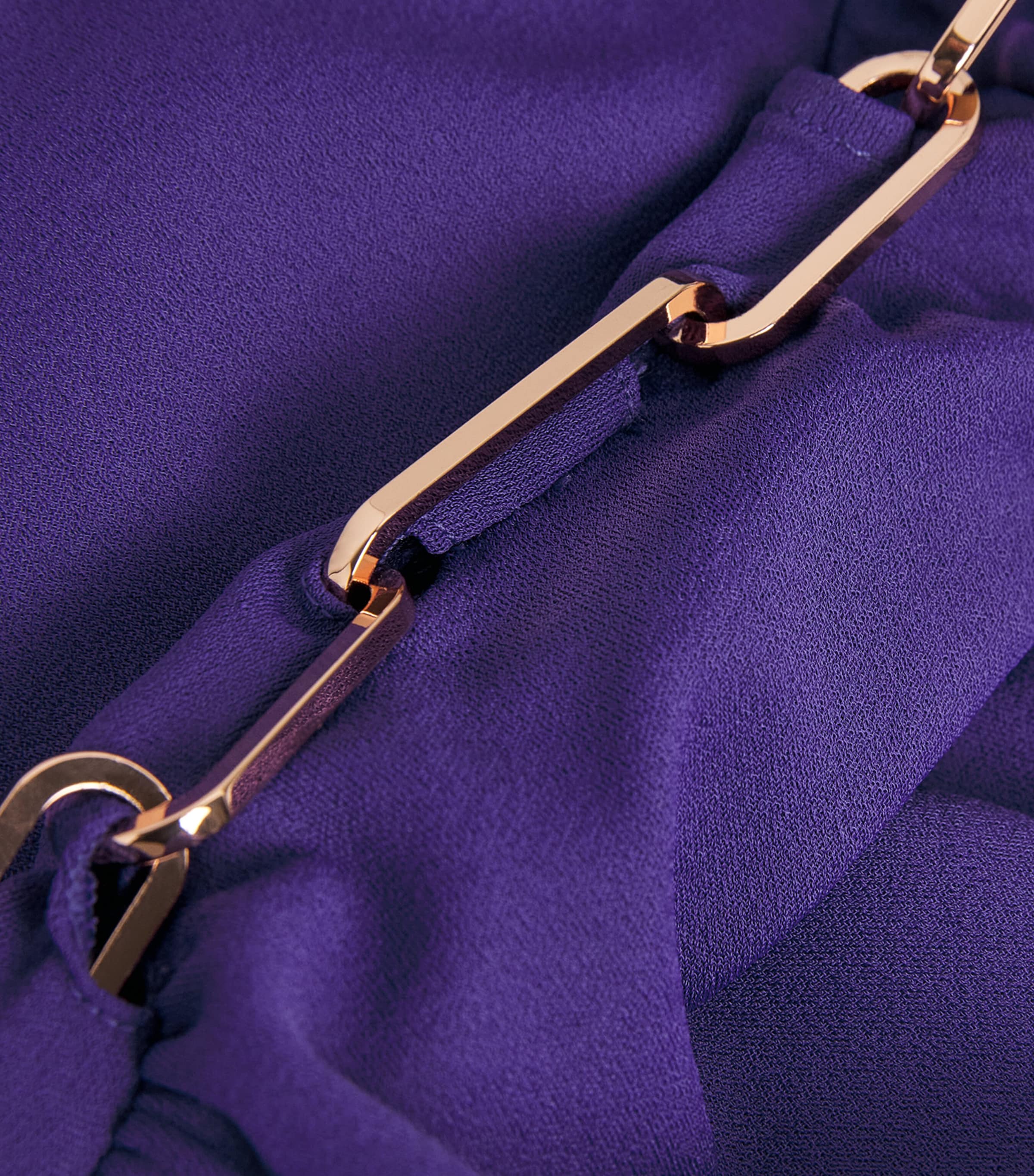 Rabanne Womens Draped Chain Midi Skirt Purple Image 6