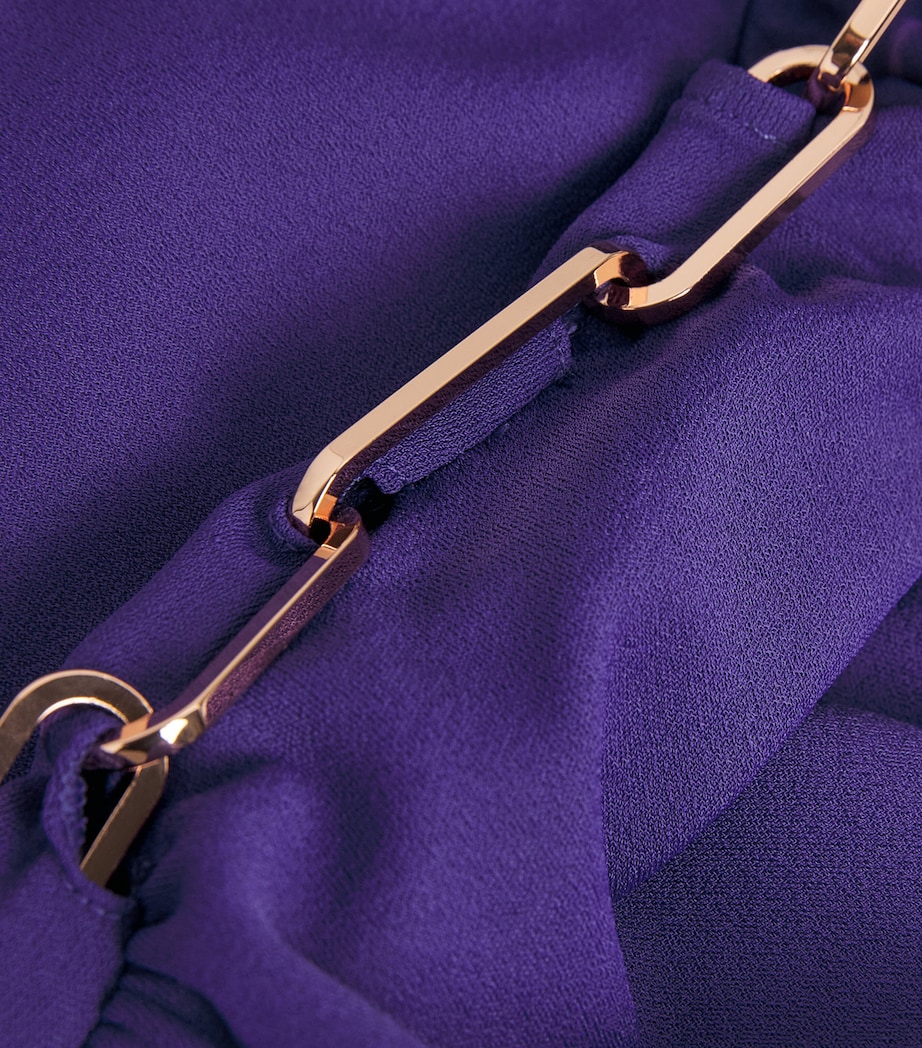 Rabanne Womens Draped Chain Midi Skirt Purple Image 6