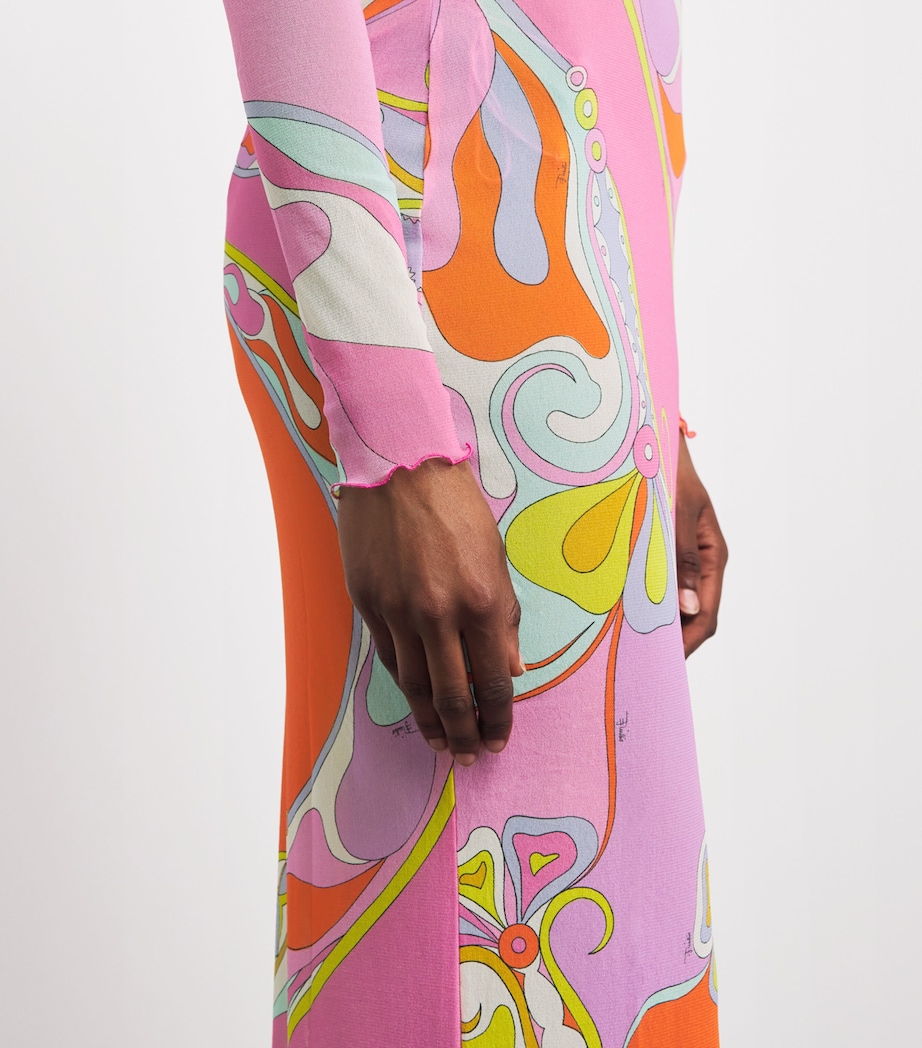 PUCCI Womens Mesh Orchidee Maxi Dress Image 5