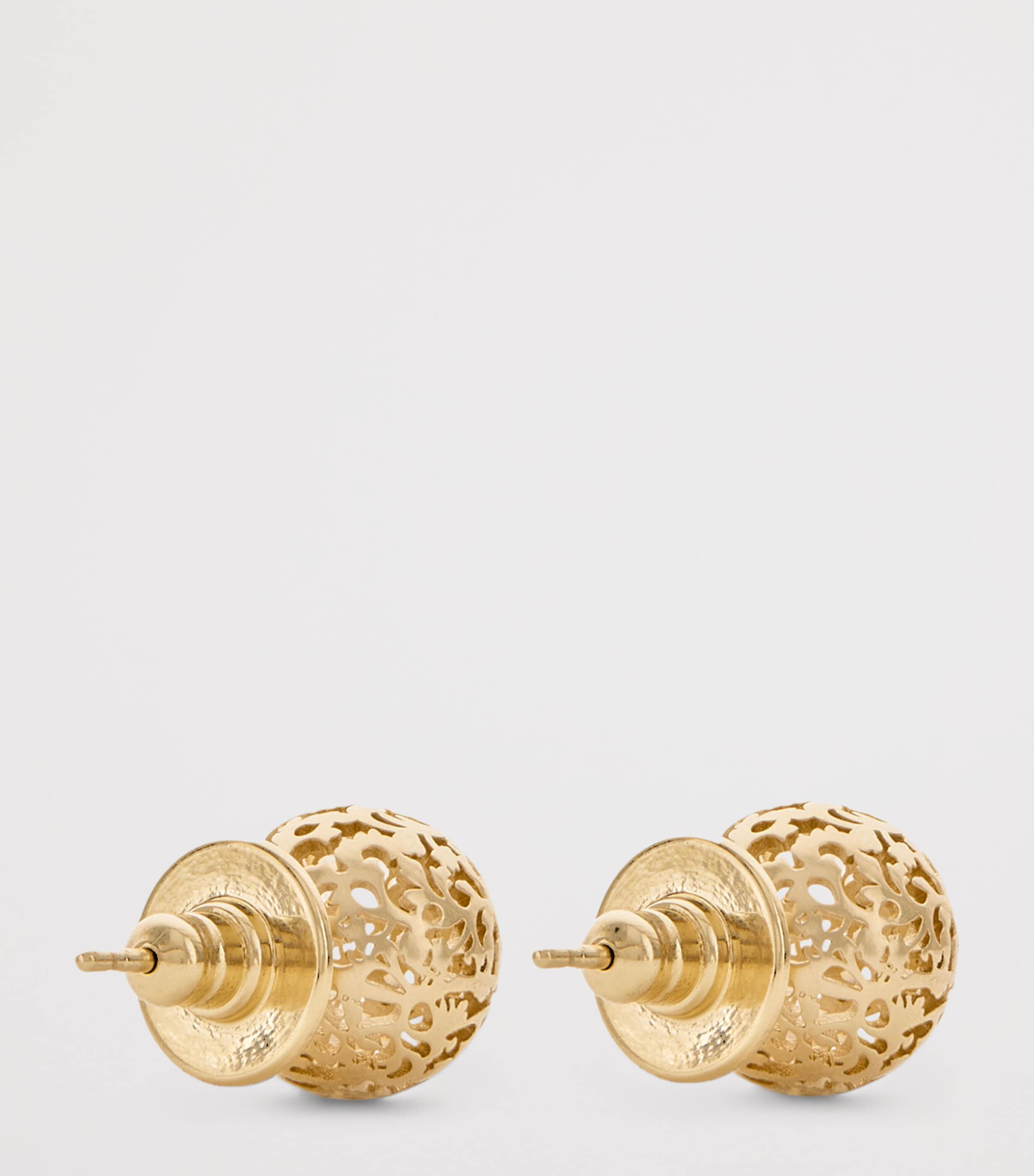 Jimmy Choo Lace Sphere Logo Stud Earrings Gold Image 3