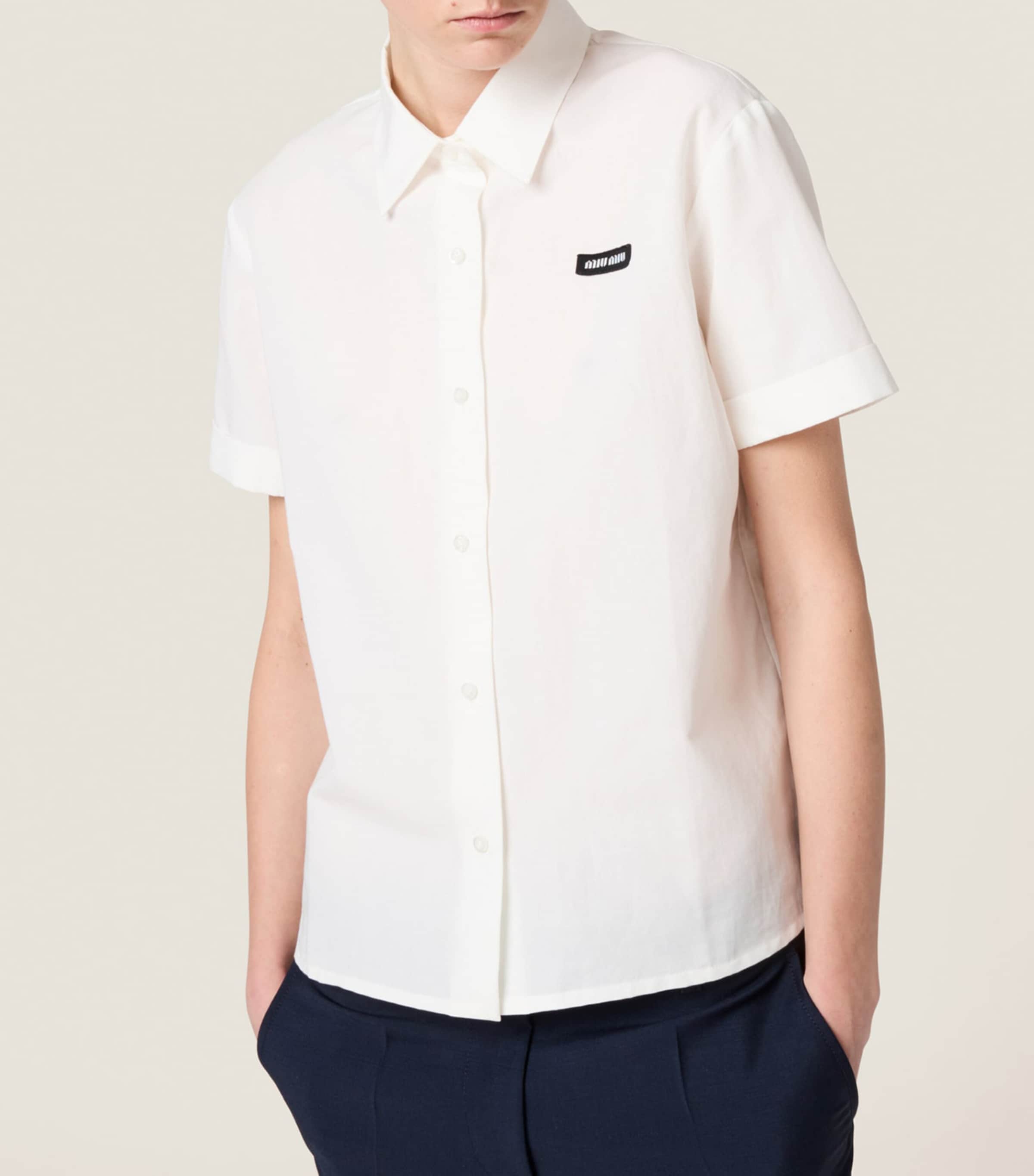 Cotton-Linen Slubbed Logo Shirt F0009 Image 2