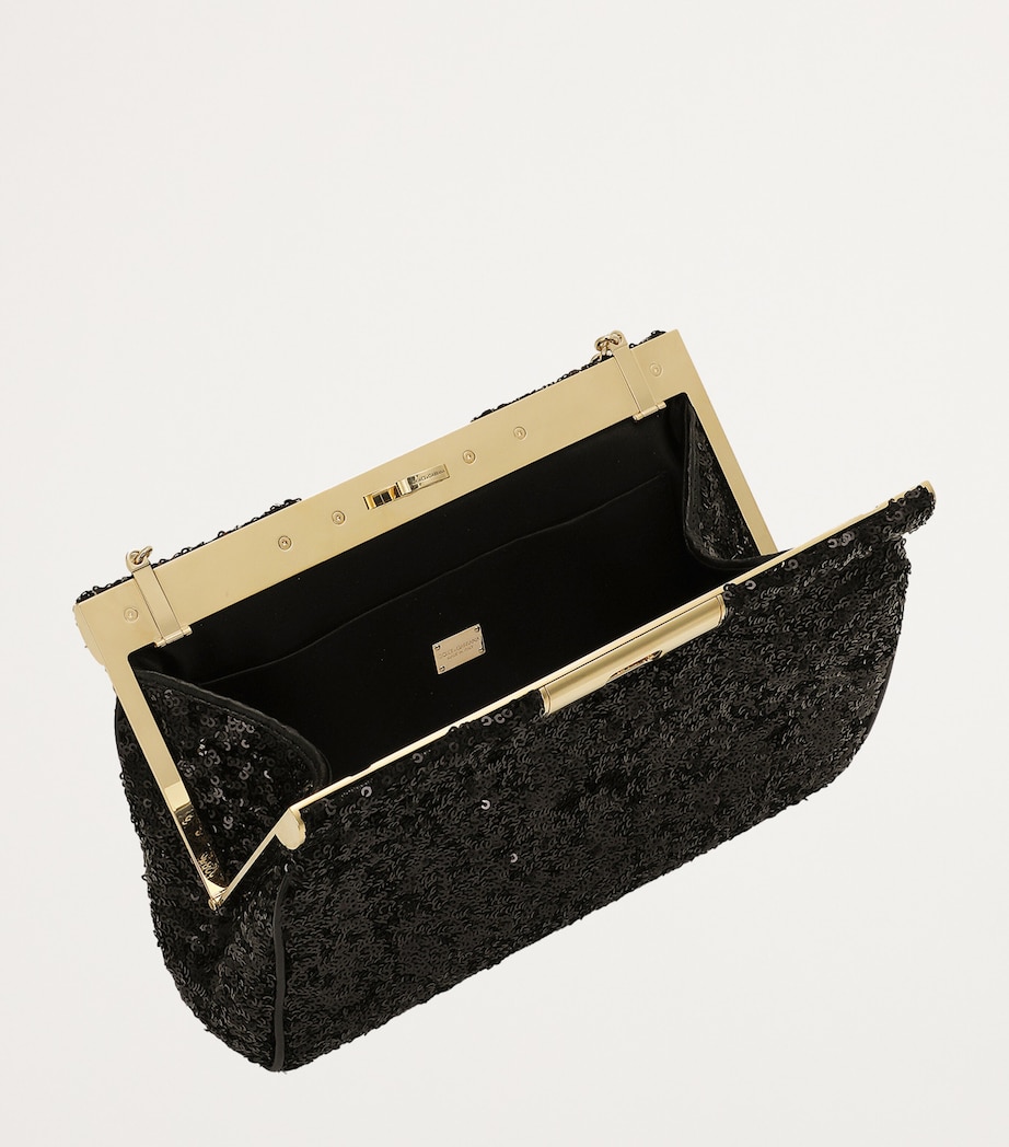 Medium Sequin-Detail Marlene Shoulder Bag 80999-BLACK Image 4