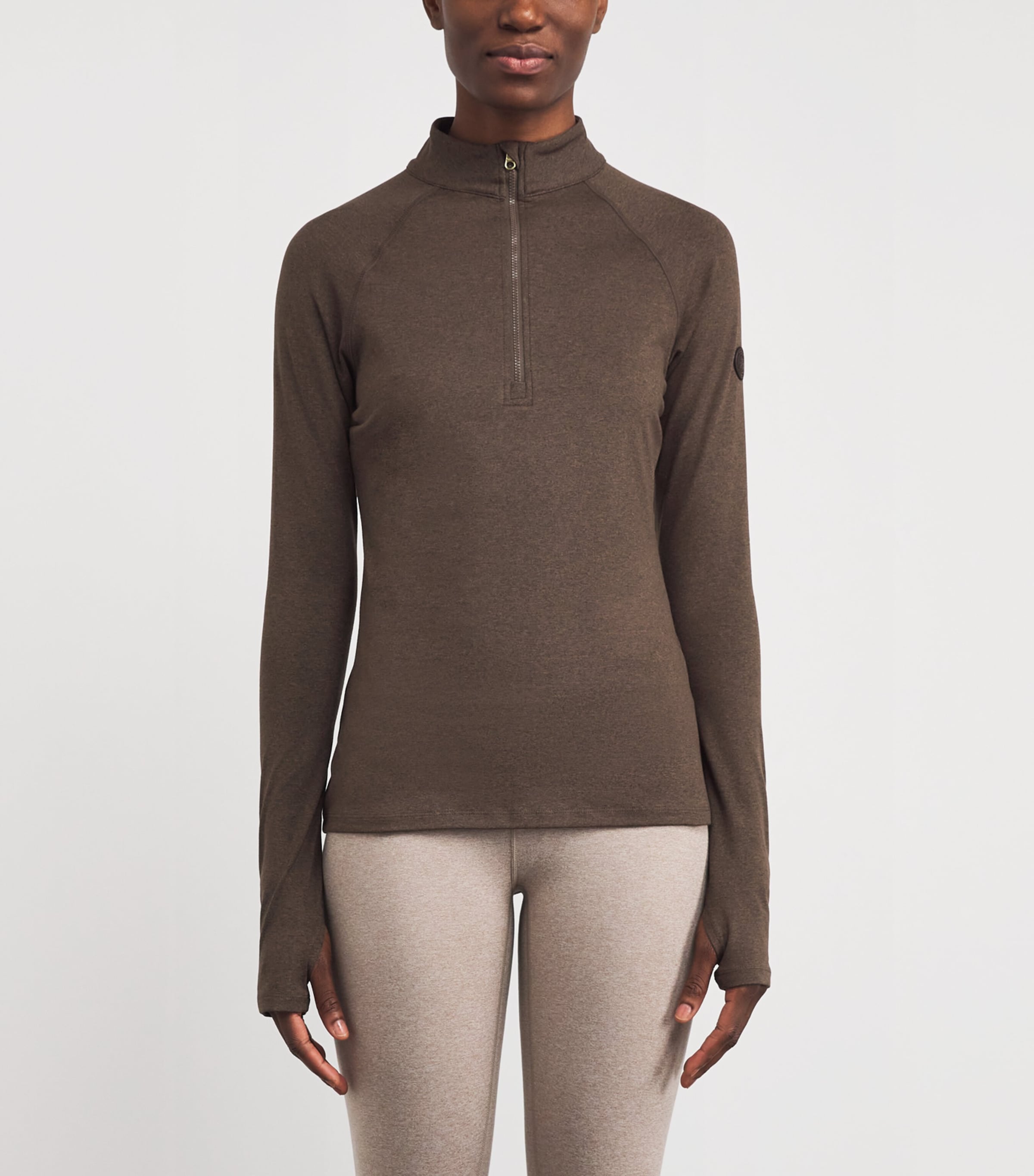 Always Warm Half-Zip Base Layer Top DEEP CHOCOLATE MARL Image 3