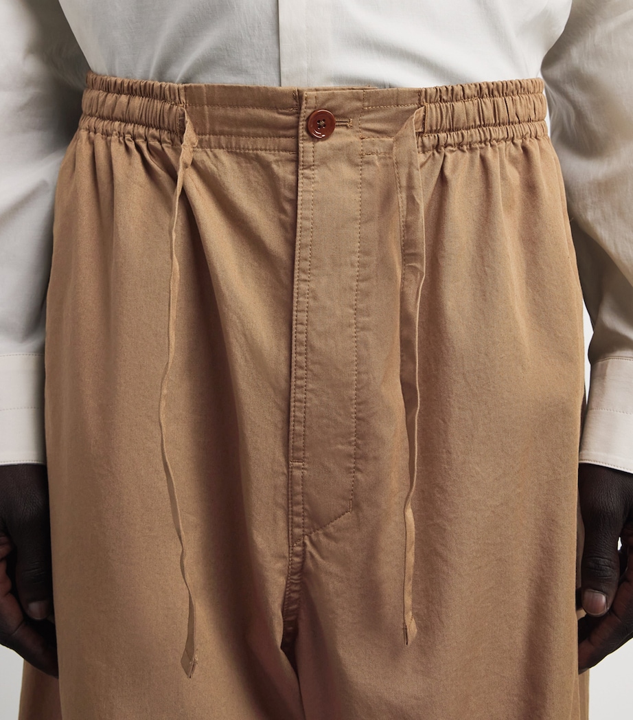 Lemaire Mens Cotton Twill Wide-Leg Trousers Cappuccino/ Image 3