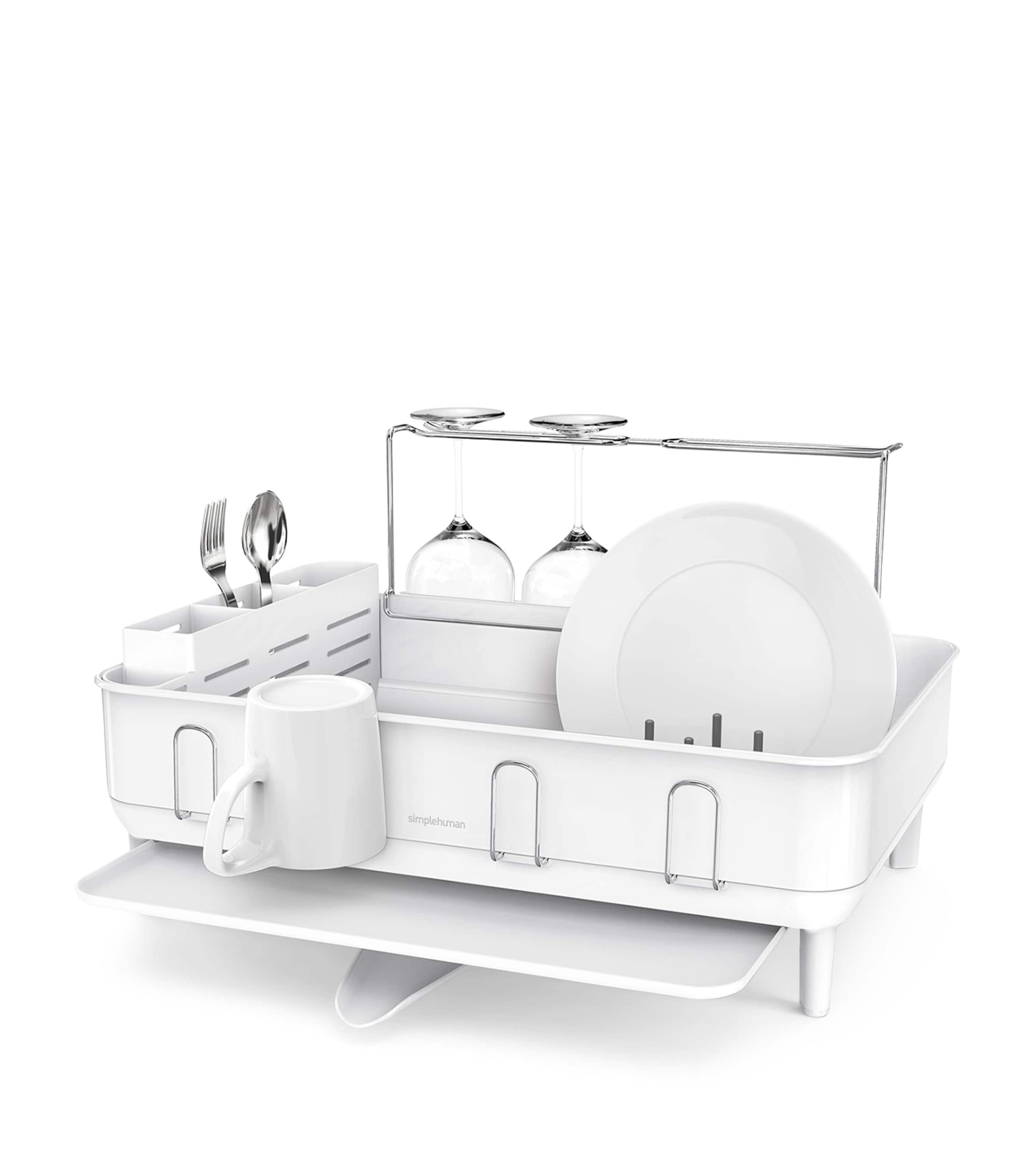 Simplehuman Steel Frame Dish Rack White Image 1
