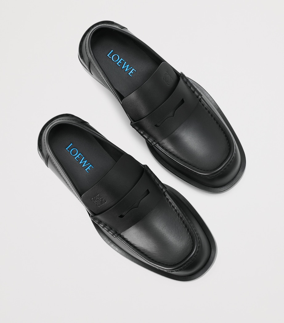 LOEWE Calfskin Bobine Loafers Black Image 3