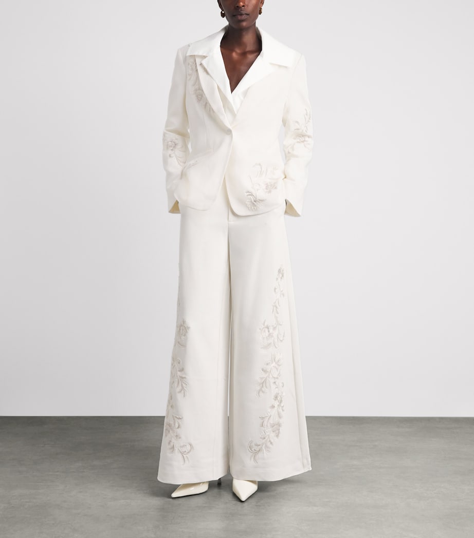Cinq A Sept Womens Rococo Embroidered Karlie Blazer Ivory/natural Image 2